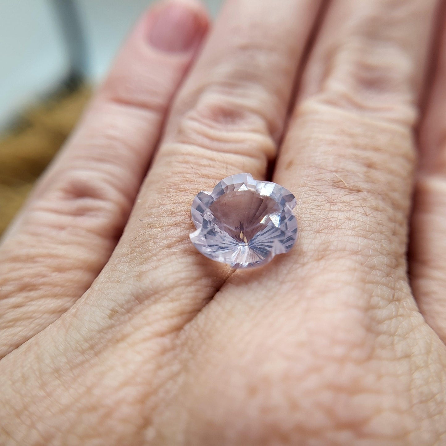 11mm Fancy Cut Lavender Quartz 4.80 Carat Loose Faceted Gemstone