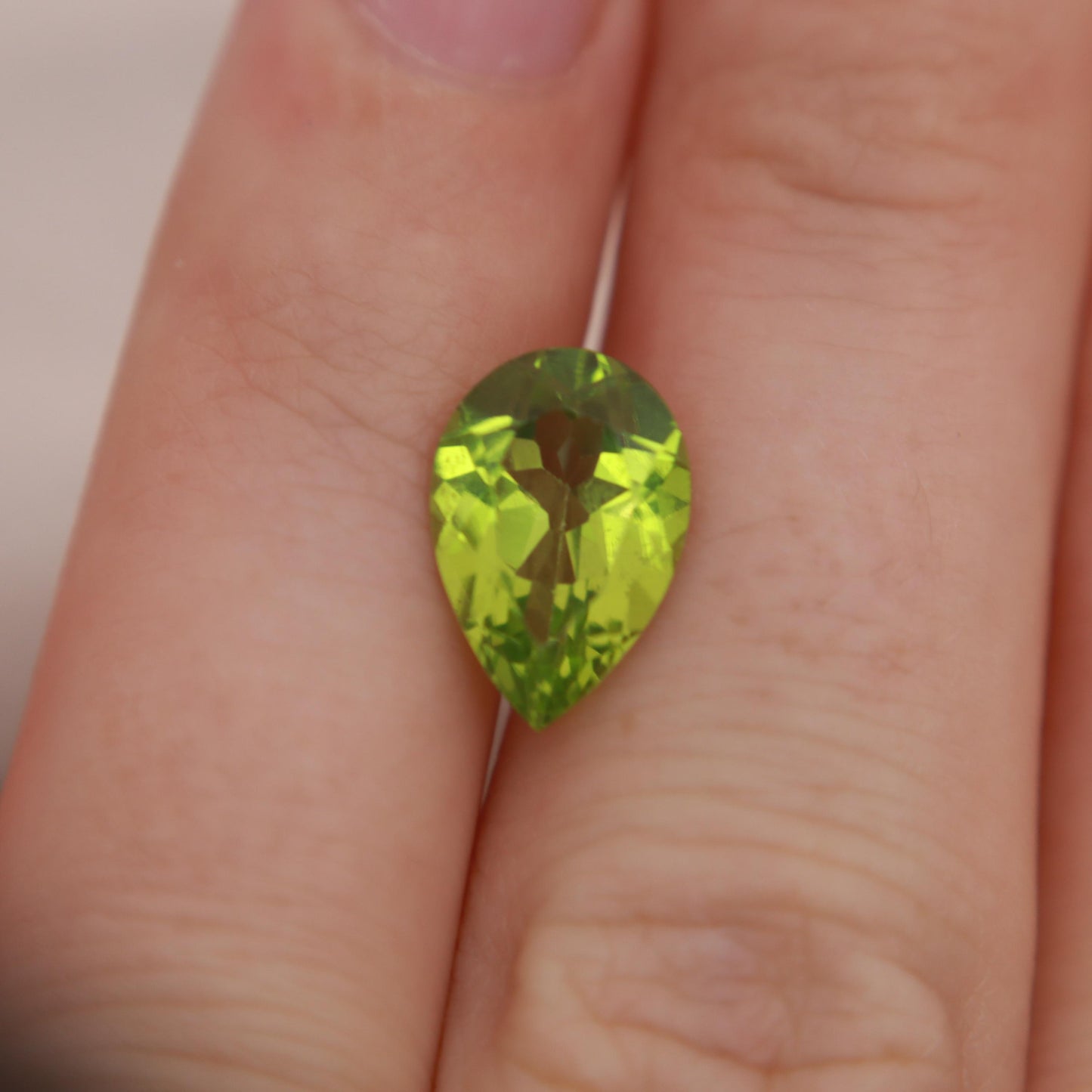 Green Peridot 12x8mm Pear Cut 2.94 carat Loose Natural Gem, August Birthstone for Jewelry Making Faceted Gemstone,