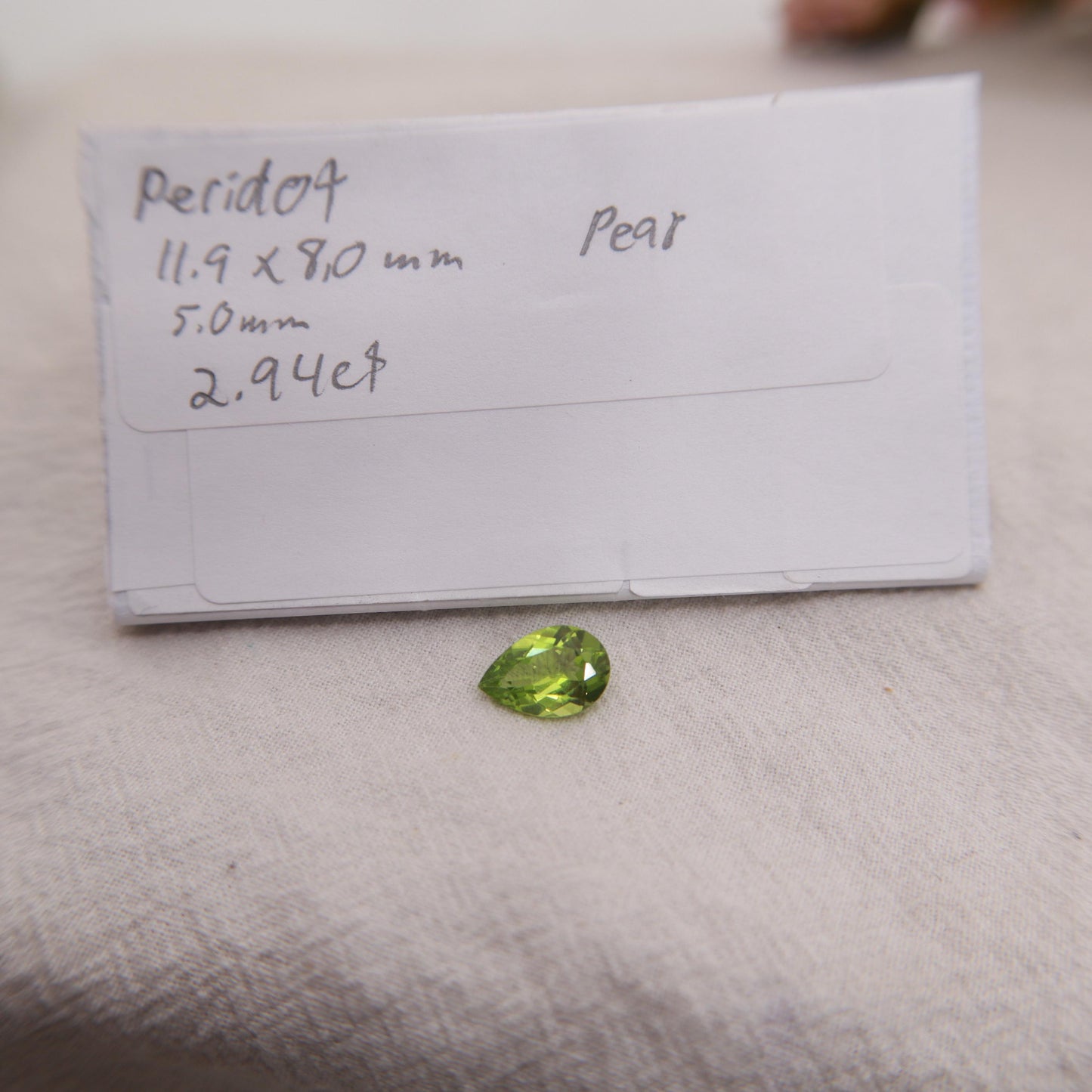 Green Peridot 12x8mm Pear Cut 2.94 carat Loose Natural Gem, August Birthstone for Jewelry Making Faceted Gemstone,