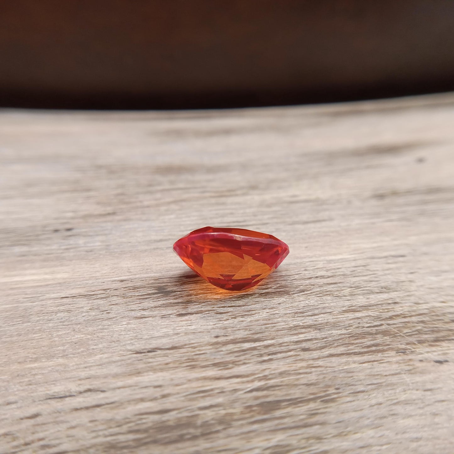 14x10mm Orange Lab Sapphire Oval Cut 7.97 Carat Gem Loose Gemstone, Faceted Recycled Lab Created Synthetic
