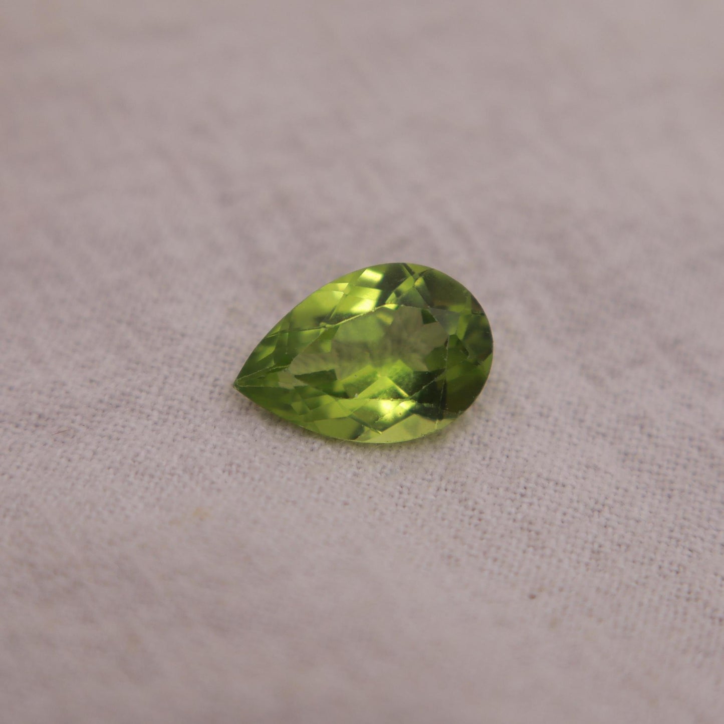 Green Peridot 12x8mm Pear Cut 2.94 carat Loose Natural Gem, August Birthstone for Jewelry Making Faceted Gemstone,