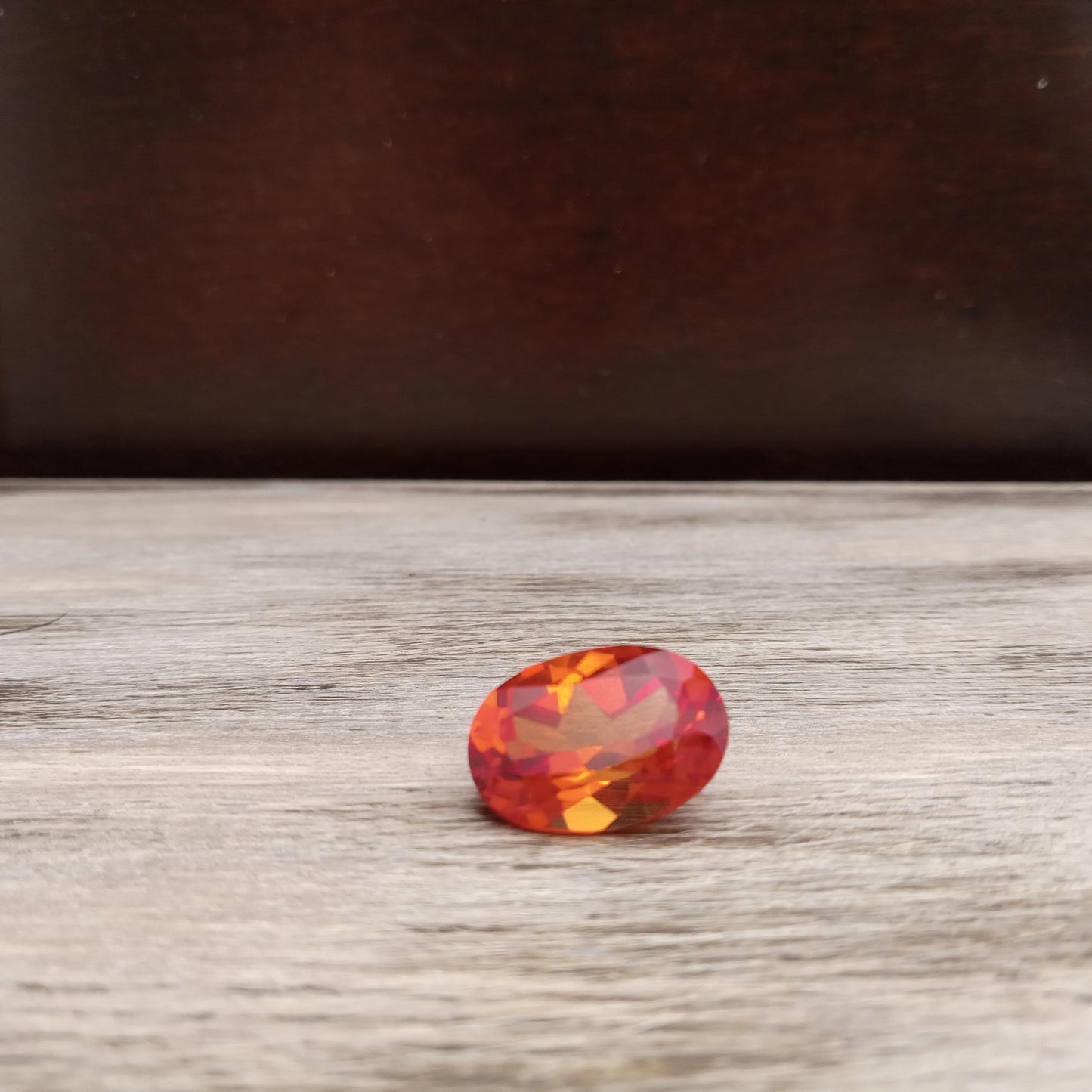 14x10mm Orange Lab Sapphire Oval Cut 7.97 Carat Gem Loose Gemstone, Faceted Recycled Lab Created Synthetic
