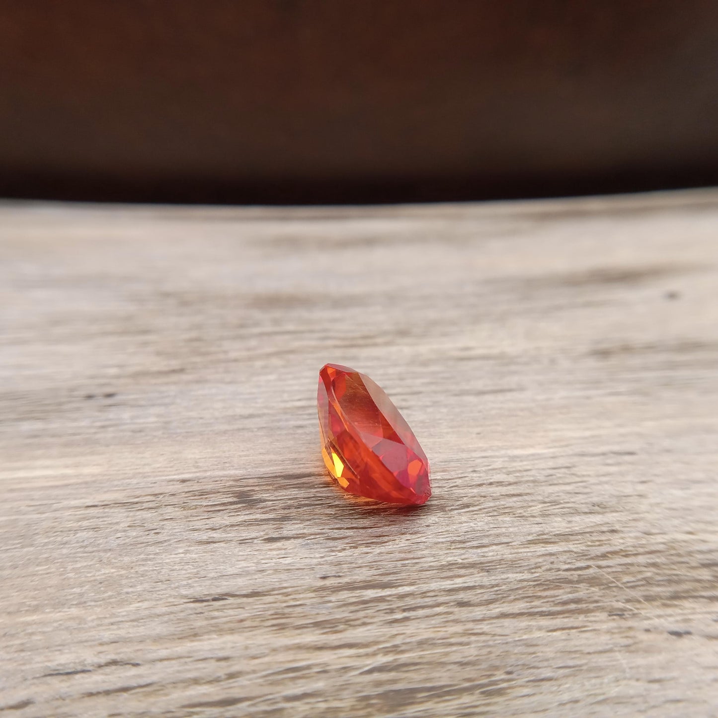 14x10mm Orange Lab Sapphire Oval Cut 7.97 Carat Gem Loose Gemstone, Faceted Recycled Lab Created Synthetic