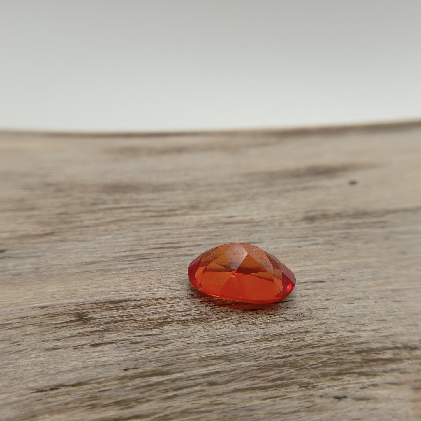 14x10mm Orange Lab Sapphire Oval Cut 7.97 Carat Gem Loose Gemstone, Faceted Recycled Lab Created Synthetic