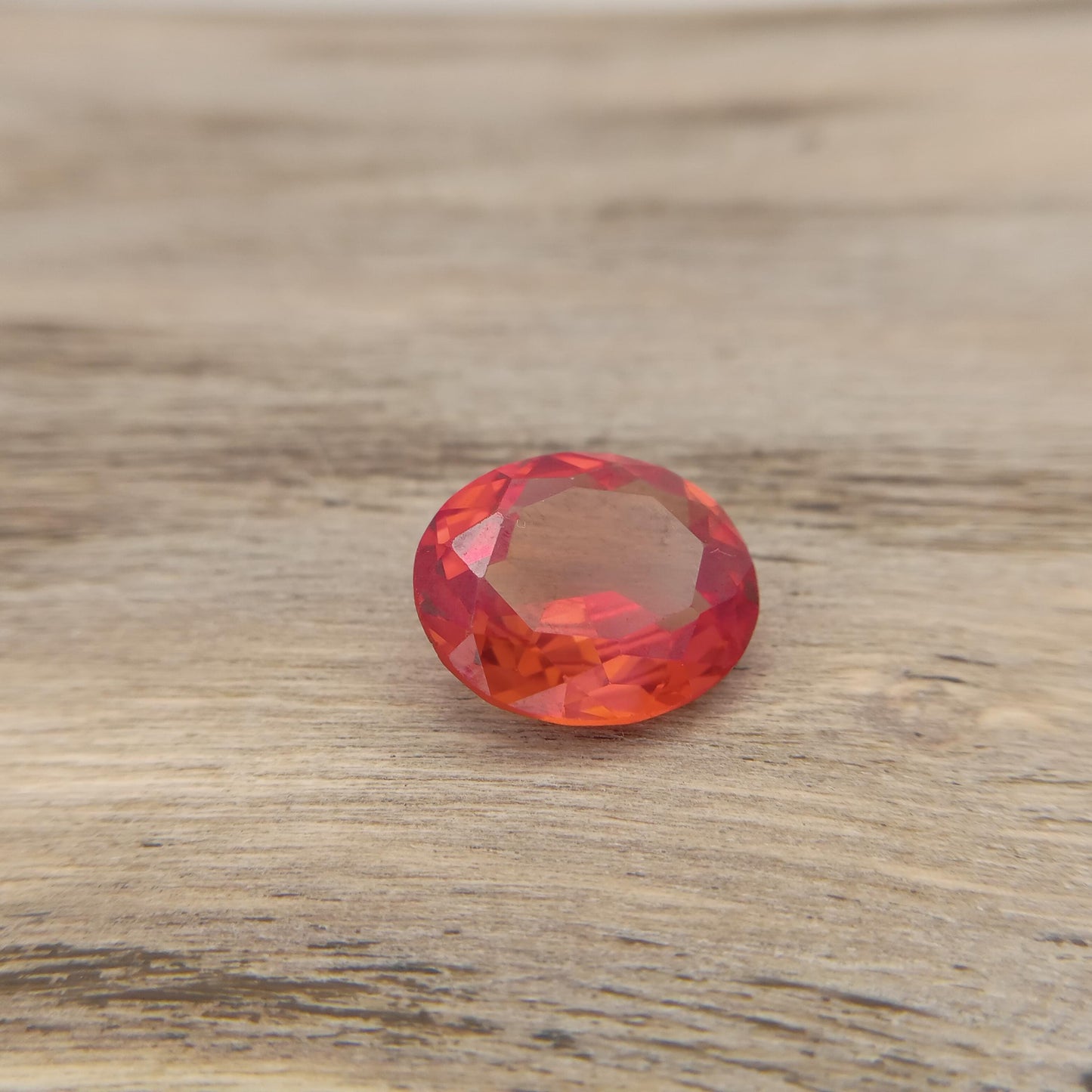 8.57 Carat Orange Lab Sapphire 14.1x12 mm Oval Cut, Faceted Loose Gemstone, Lab Created Gem