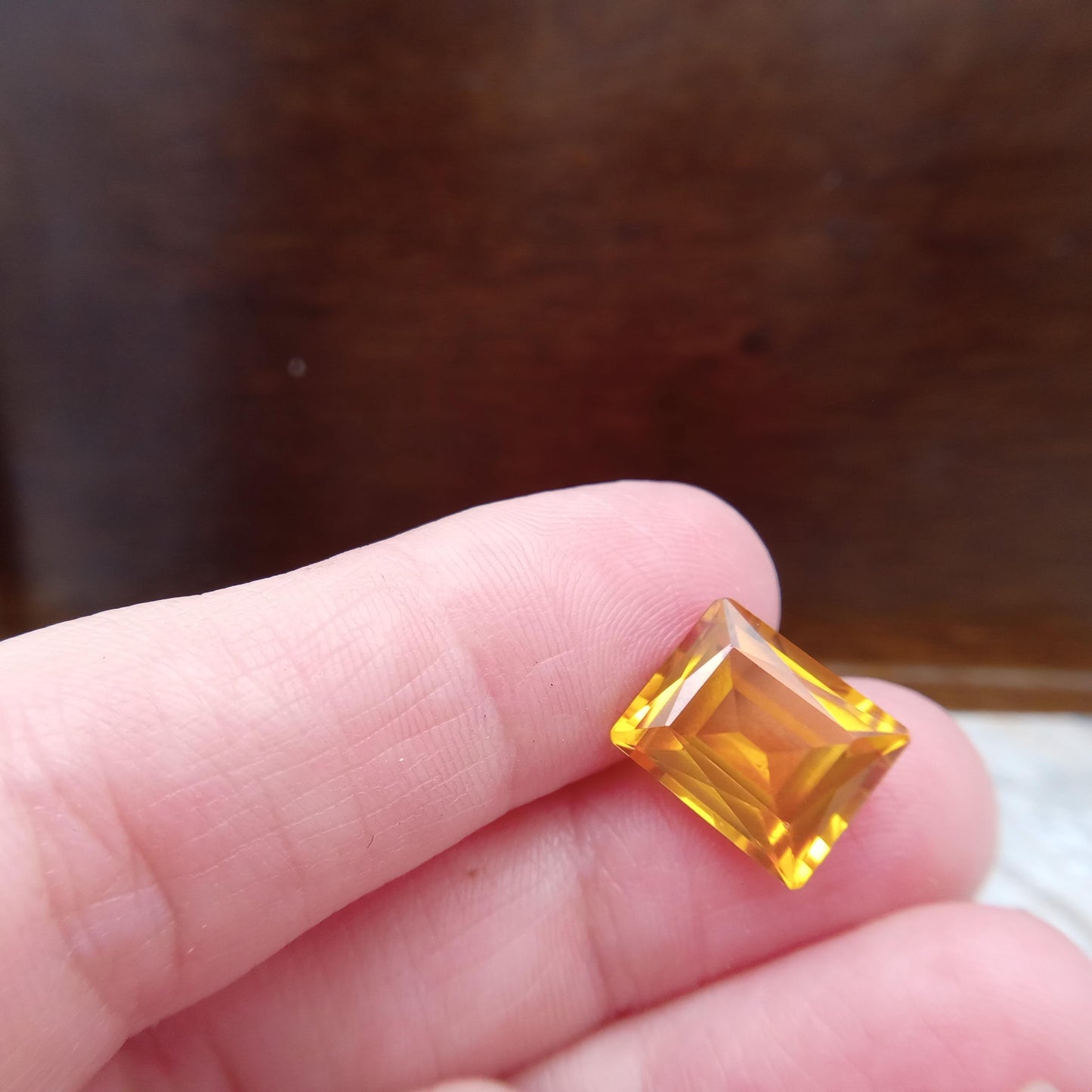 12.1x10.1mm Yellow Lab Sapphire 8.15 Carat Rectangle Cut