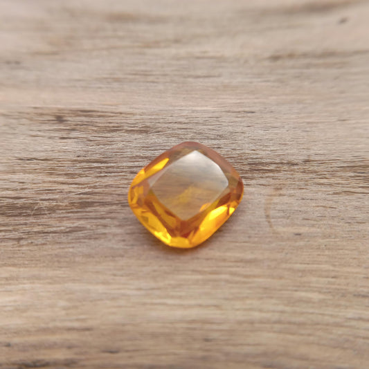 14.1x12mm Yellow Lab Sapphire 9.04 Carat, Rectangle Cut, Faceted Loose Gemstone, Synthetic Corundum