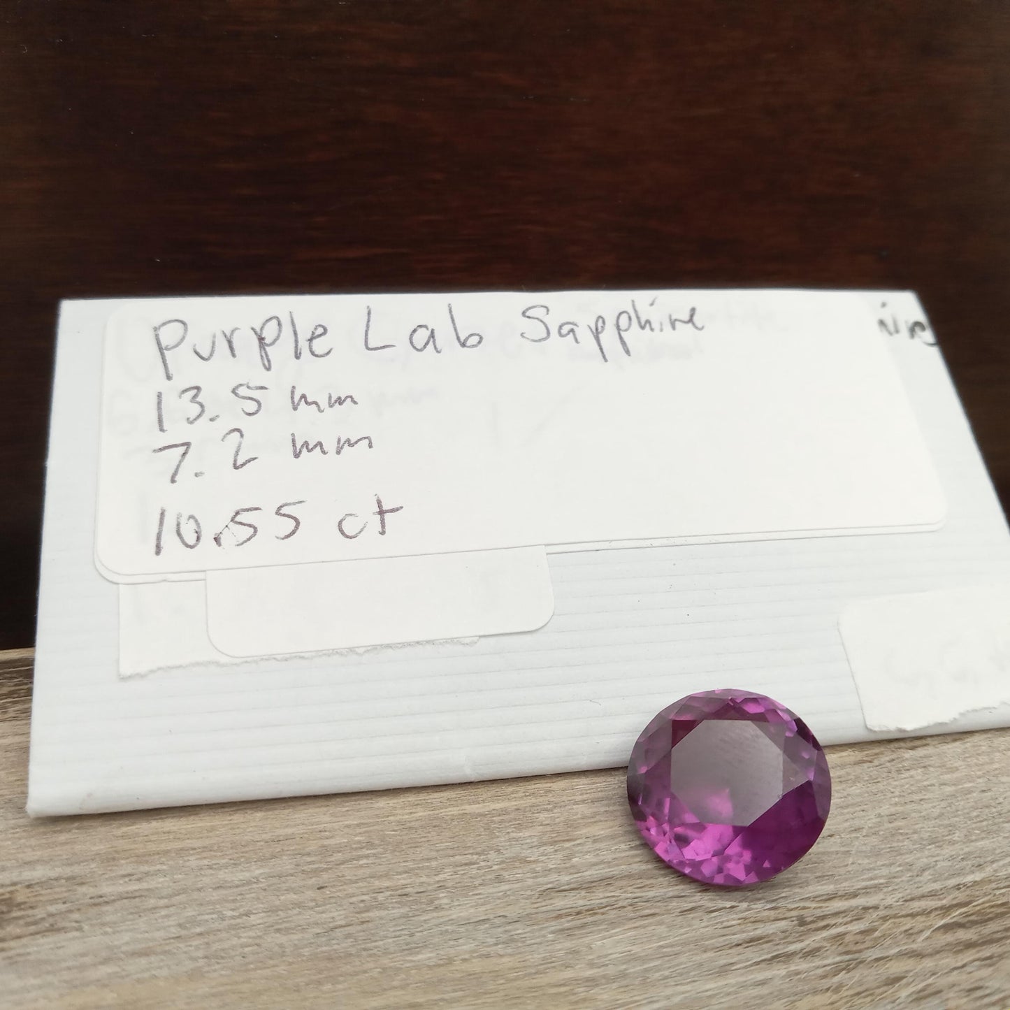 13.5mm Purple Lab Sapphire Round Cut 10.55 Carats, Faceted Loose