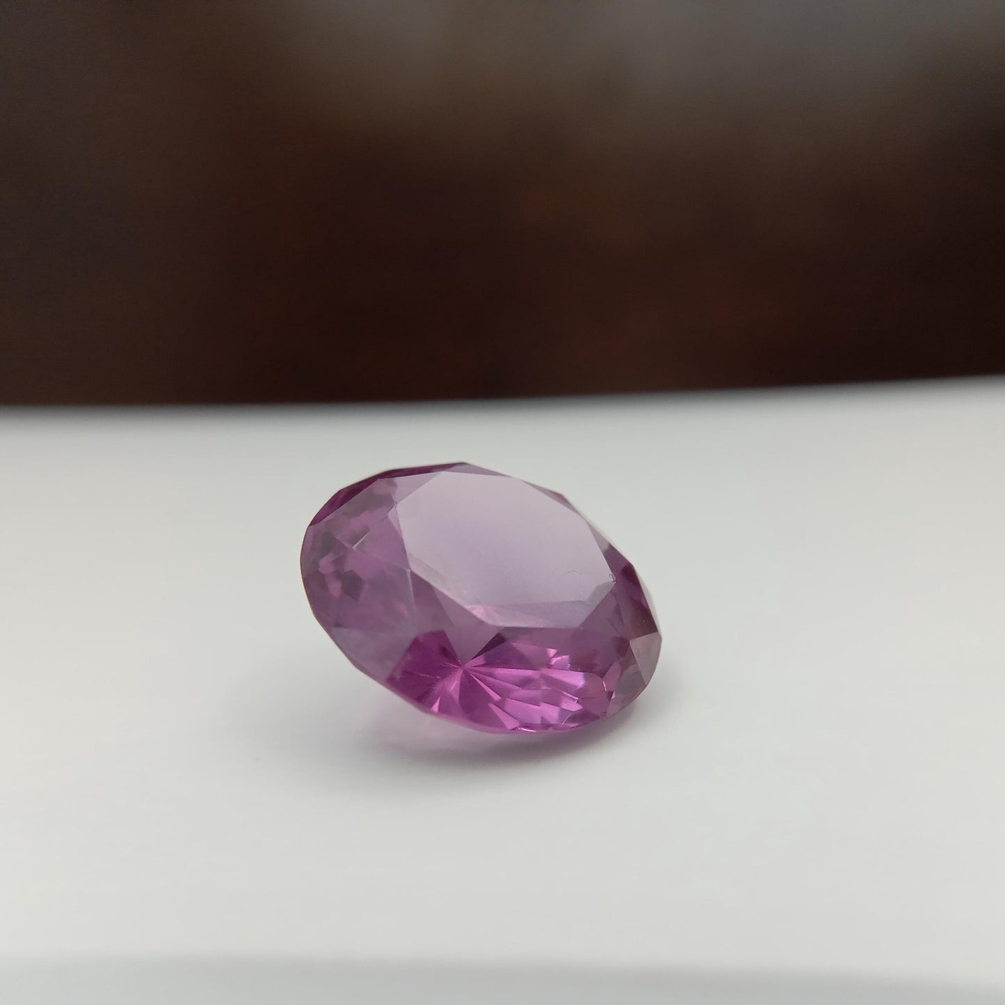 12.3mm Purple  Lab Sapphire Round Cut 7.74 Carats, Faceted Loose