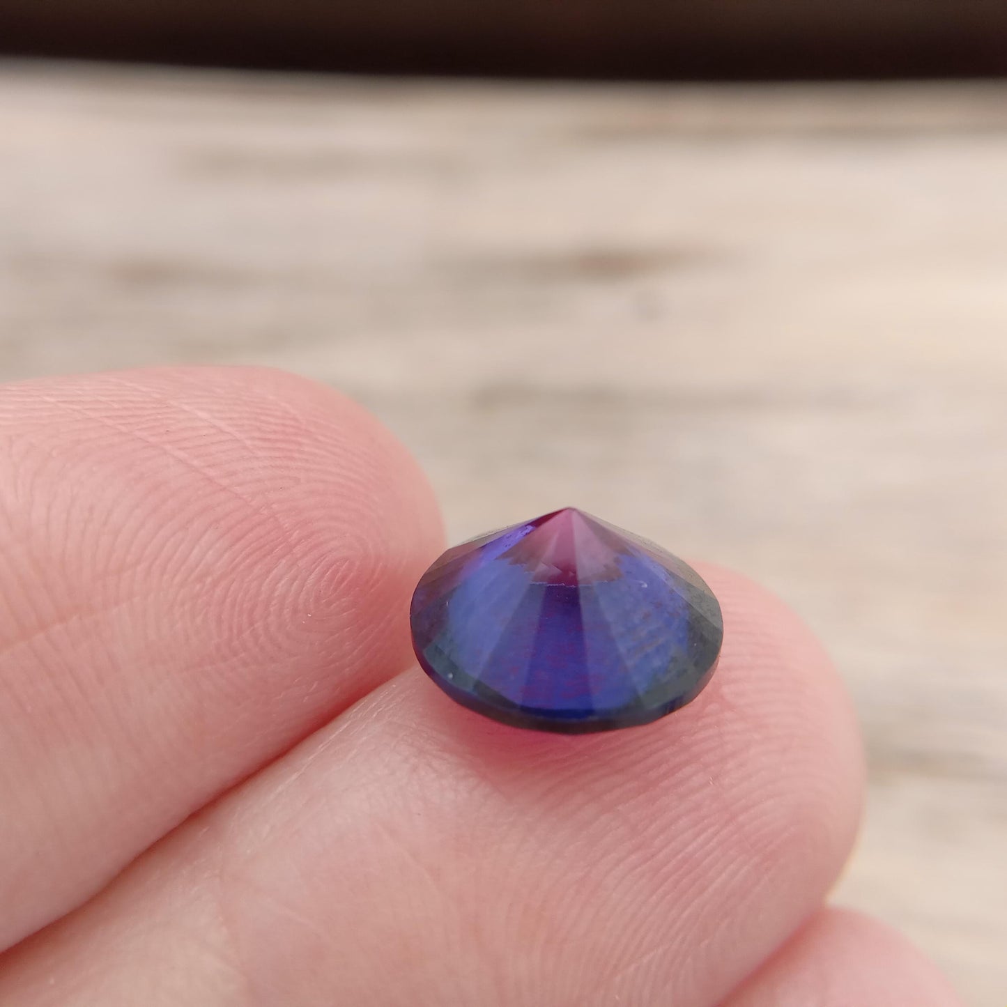 9.8 mm Purple  Lab Sapphire Round Cut 4.42 Carats, Faceted Loose