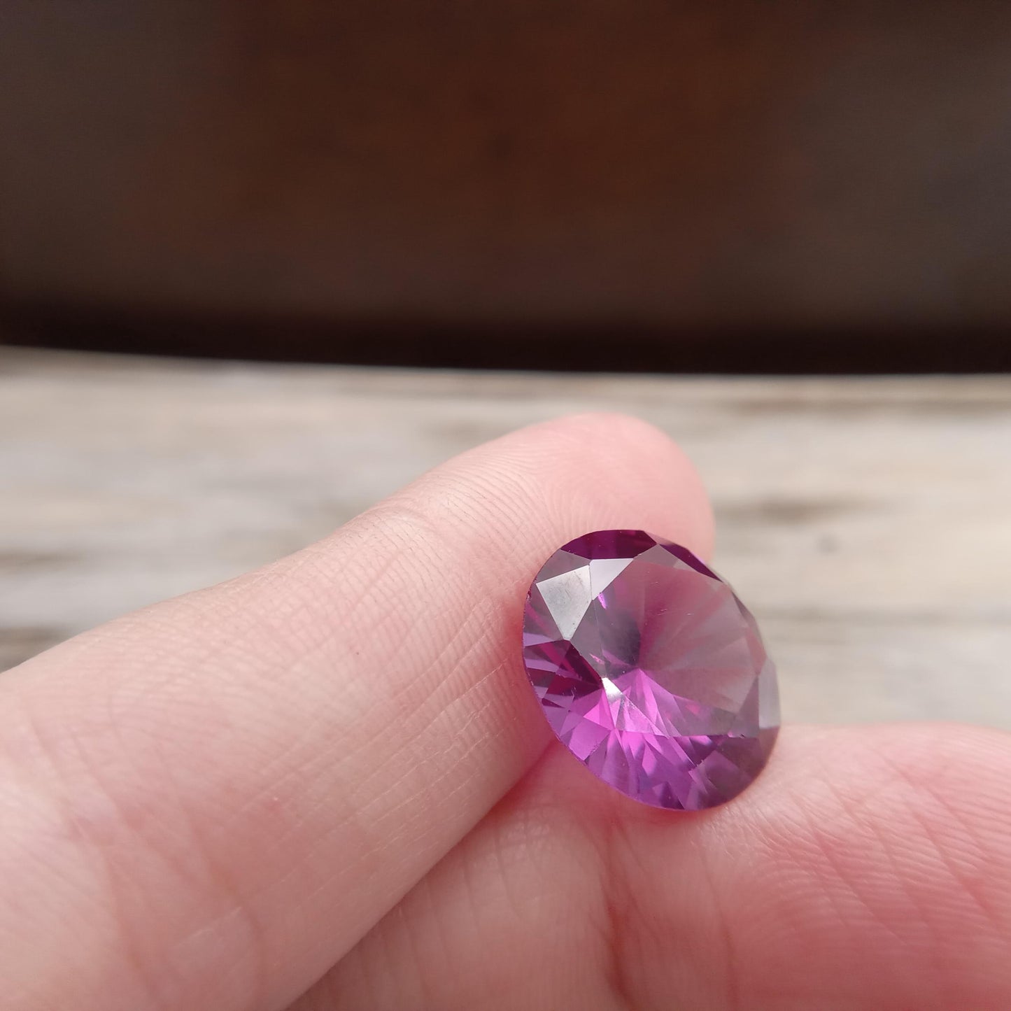 11.2 Ct Lab Created Purple Sapphire 14.4mm  Round  Gemstone