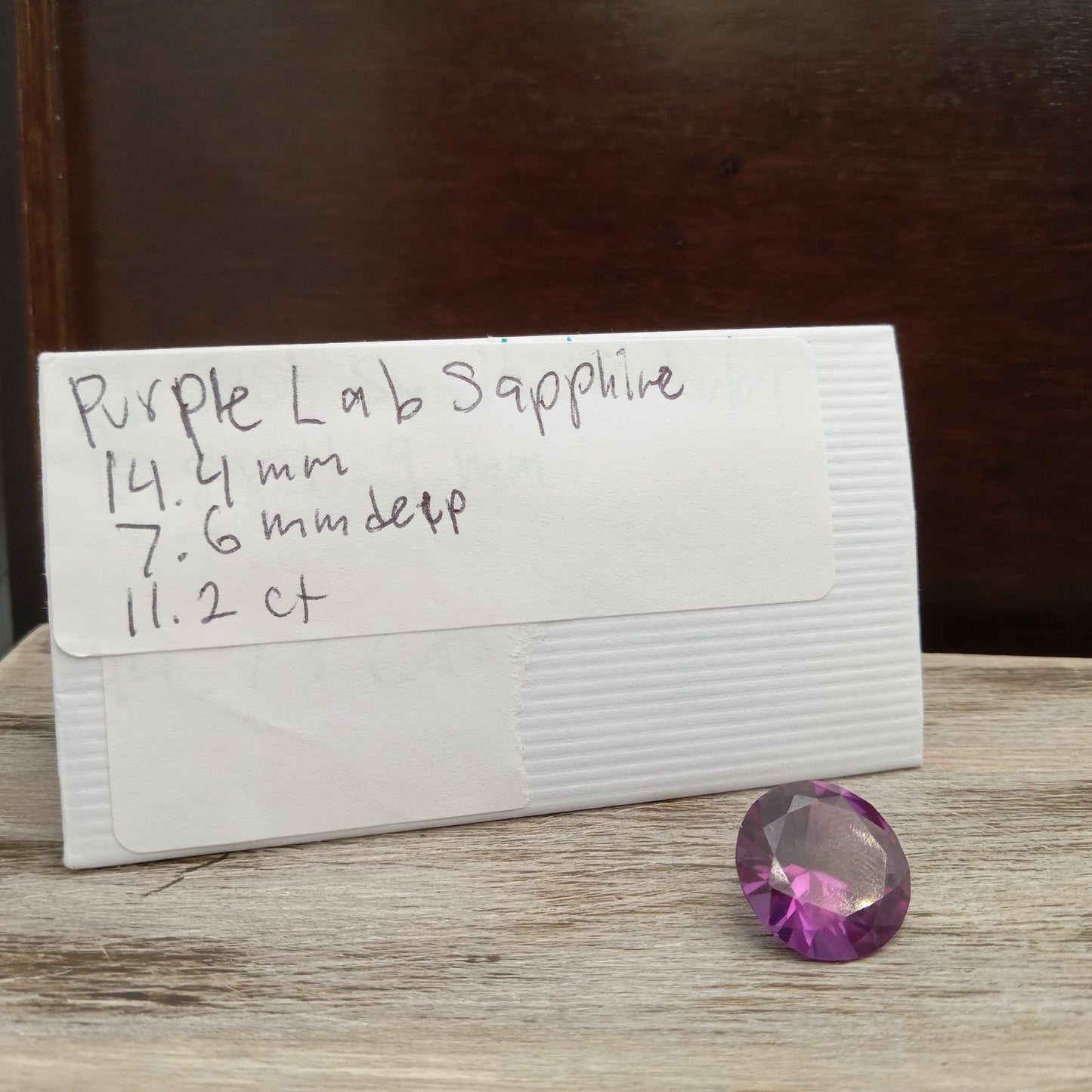11.2 Ct Lab Created Purple Sapphire 14.4mm  Round  Gemstone