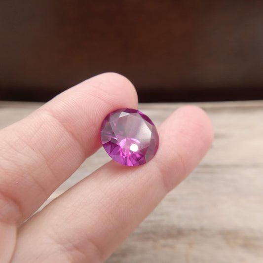 11.2 Ct Lab Created Purple Sapphire 14.4mm  Round  Gemstone