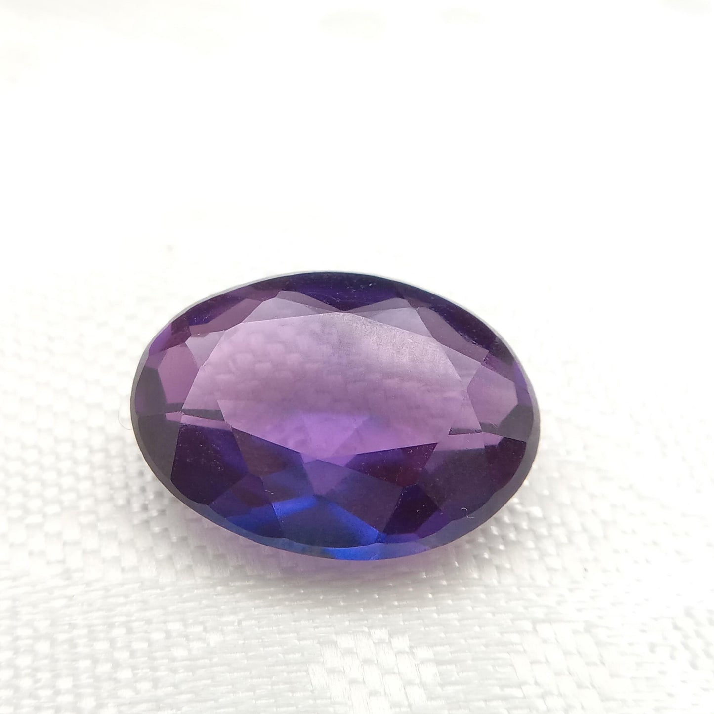 Lab Created Purple Sapphire Oval Cut 10.88 Carat, Faceted Lab Grown Corundum- Alexandrite Replacement 16.3x12.1mm color change