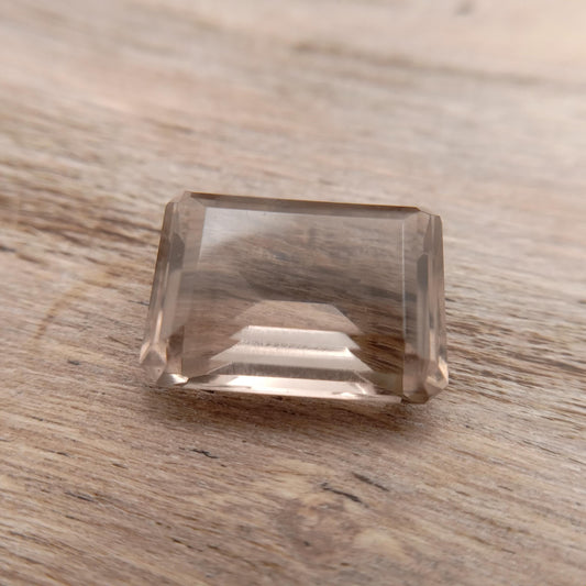 13.57 Carat Smoky Quartz 17.6x12.8mm Emerald cut, Faceted Loose Light Brown Gemstone