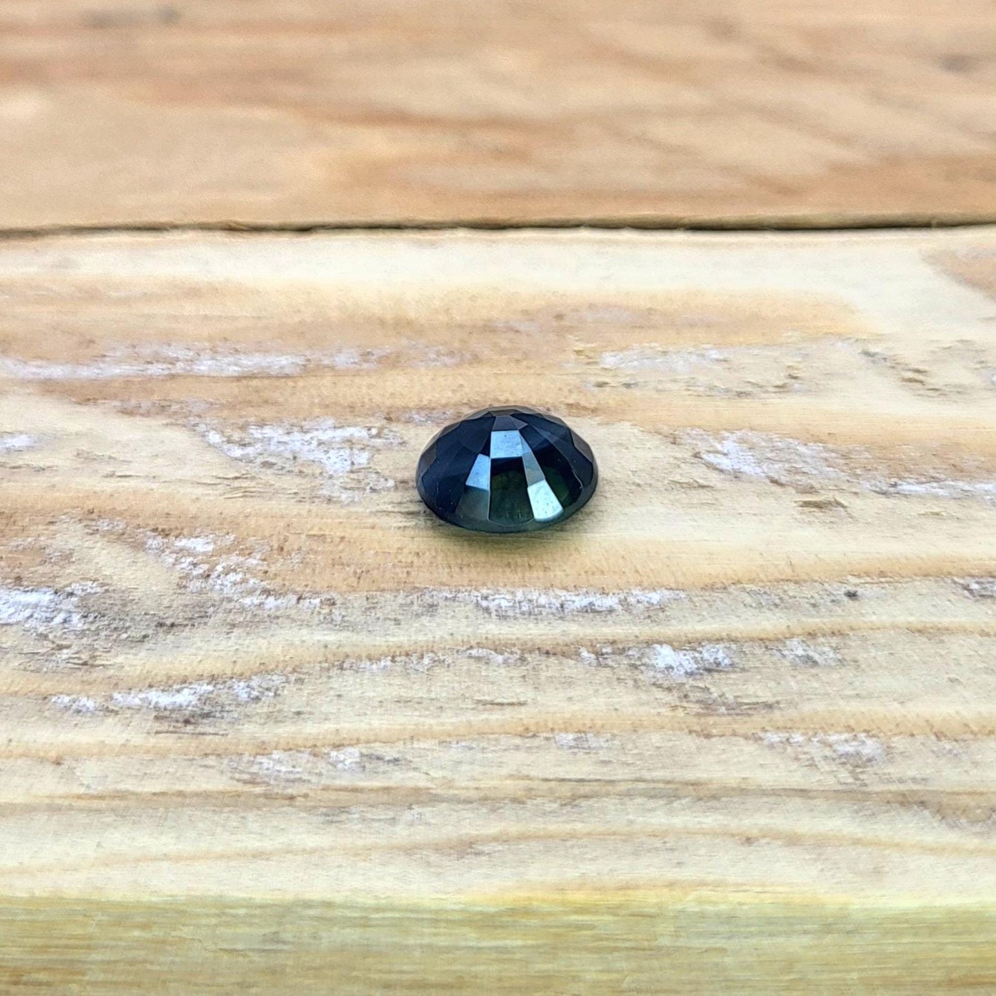 7x6mm Natural Dark Green-Blue Sapphire Oval 1.60 Carat Unheated Faceted Loose Gem