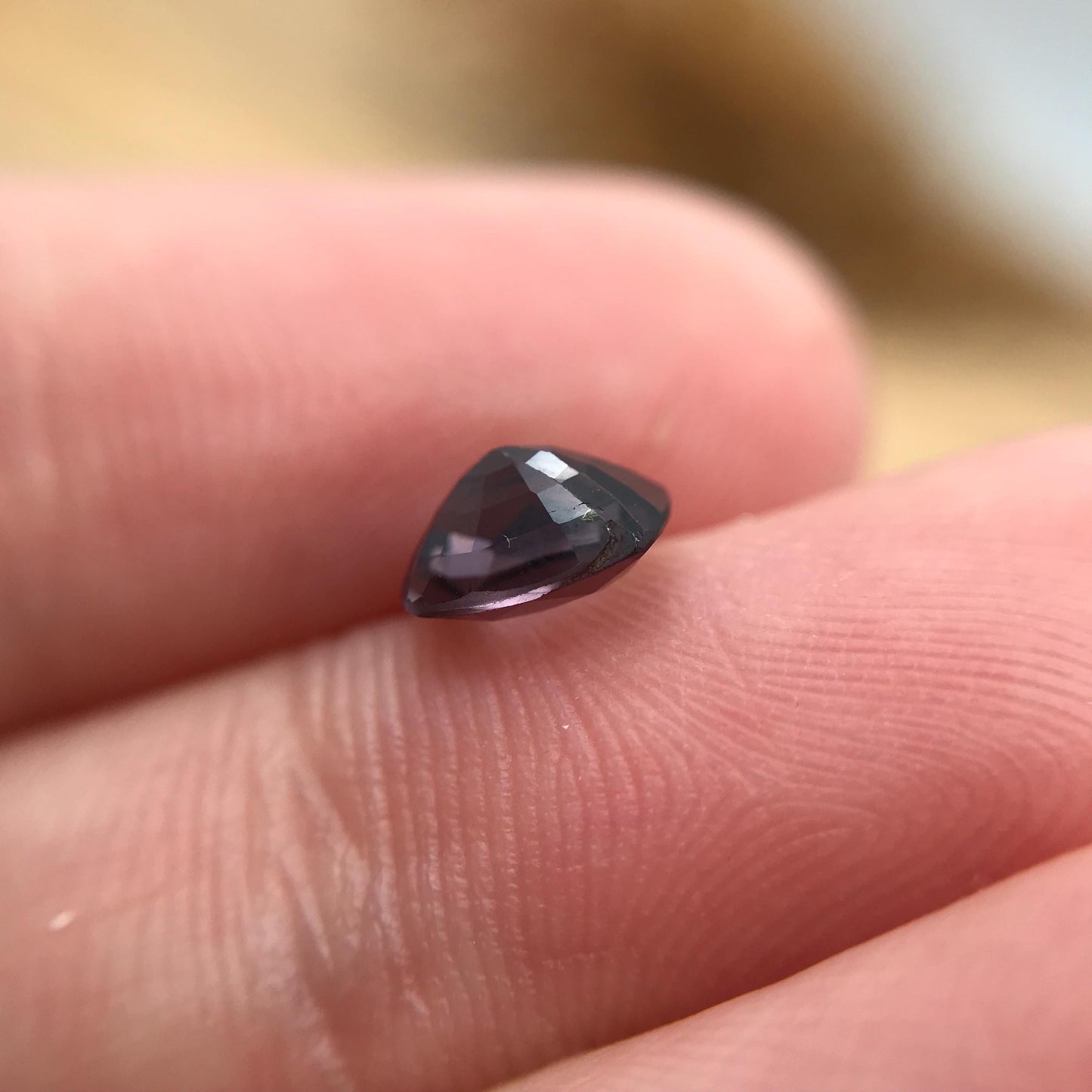 1.15 Ct Natural Purple Spinel 6.6x5.6mm Cushion Cut, Faceted Loose Gemstone, Chipped Stone