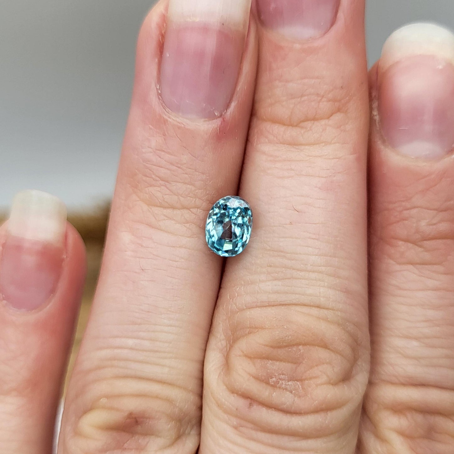 1.96 Carat Blue Zircon 7x5.2mm Oval Cut, Faceted Loose Gemstone