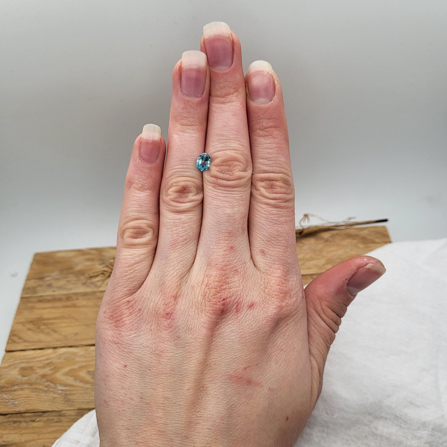 1.96 Carat Blue Zircon 7x5.2mm Oval Cut, Faceted Loose Gemstone