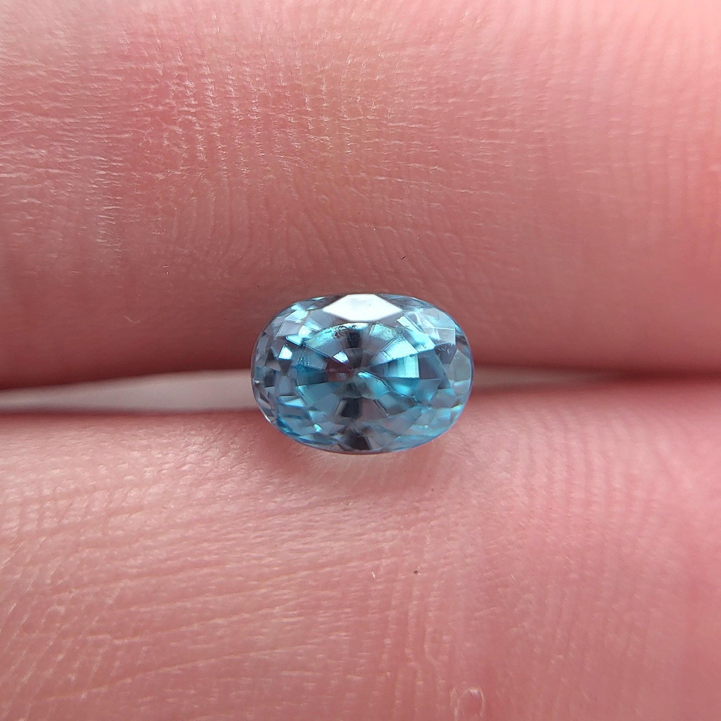 1.96 Carat Blue Zircon 7x5.2mm Oval Cut, Faceted Loose Gemstone