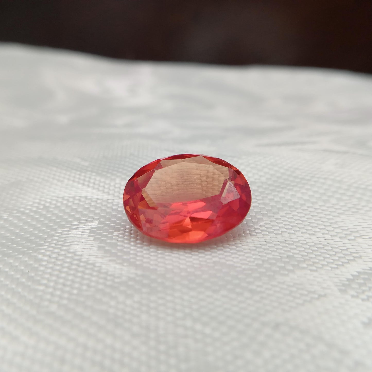 8.57 Carat Orange Lab Sapphire 14.1x12 mm Oval Cut, Faceted Loose Gemstone, Lab Created Gem