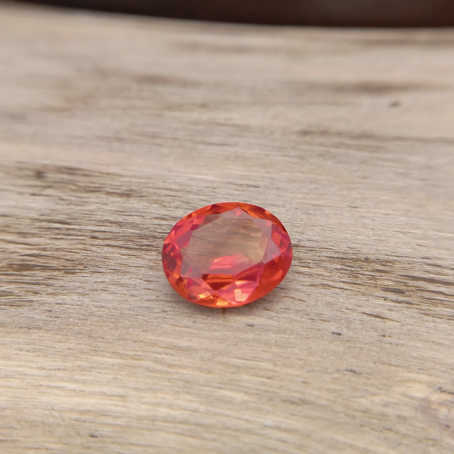 8.57 Carat Orange Lab Sapphire 14.1x12 mm Oval Cut, Faceted Loose Gemstone, Lab Created Gem