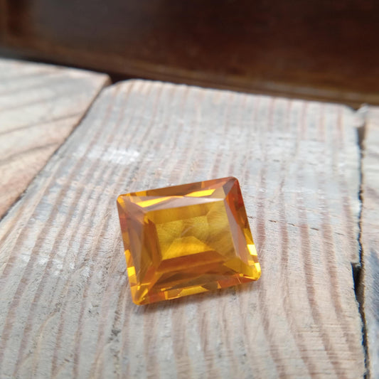 12.1x10.1mm Yellow Lab Sapphire 8.15 Carat Rectangle Cut