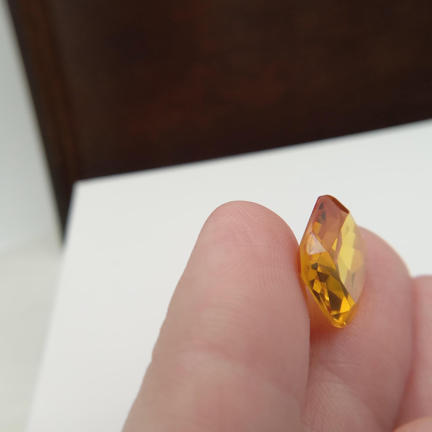 14.1x12mm Yellow Lab Sapphire 9.04 Carat, Rectangle Cut, Faceted Loose Gemstone, Synthetic Corundum