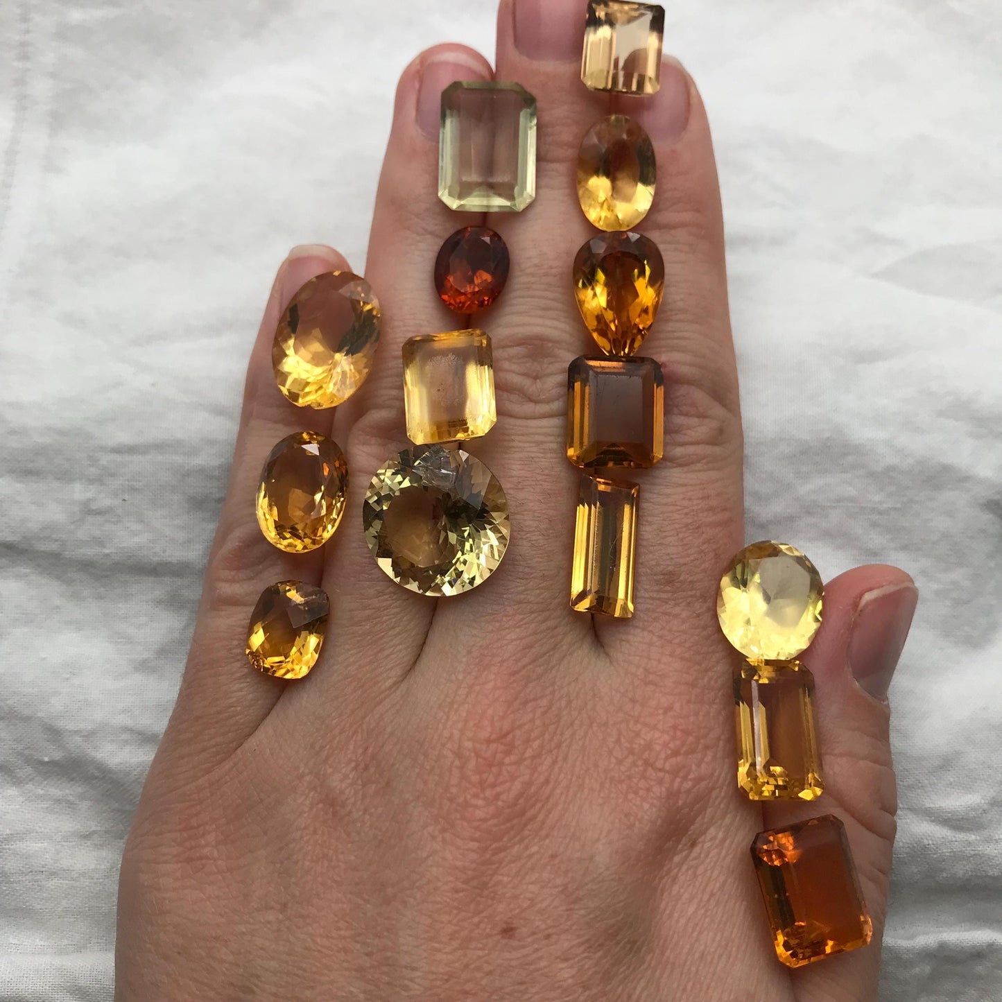 123 carat Lot of Worn Citrine, 15 Stones, Worn Faceted Discount Gemstone, Reclaimed/Recycled, Pre-formed Facet Rough, Re-cutting