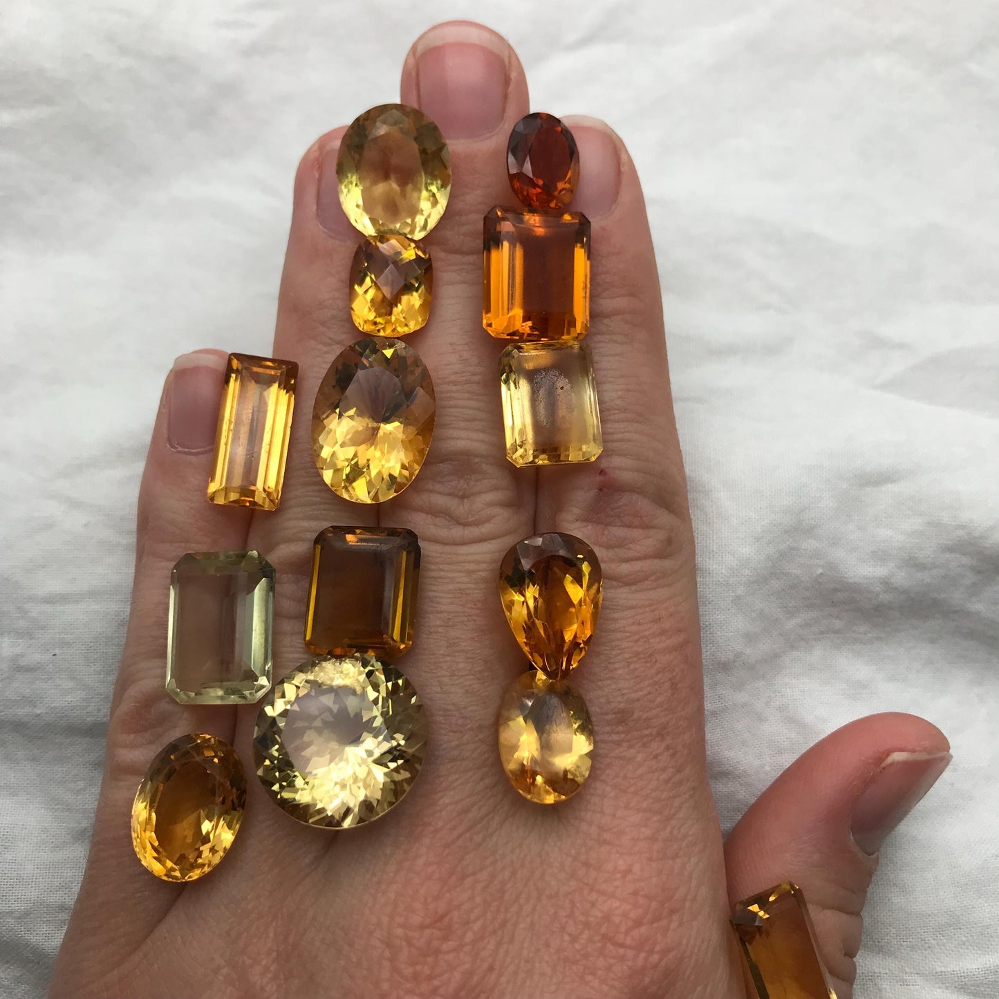 123 carat Lot of Worn Citrine, 15 Stones, Worn Faceted Discount Gemstone, Reclaimed/Recycled, Pre-formed Facet Rough, Re-cutting