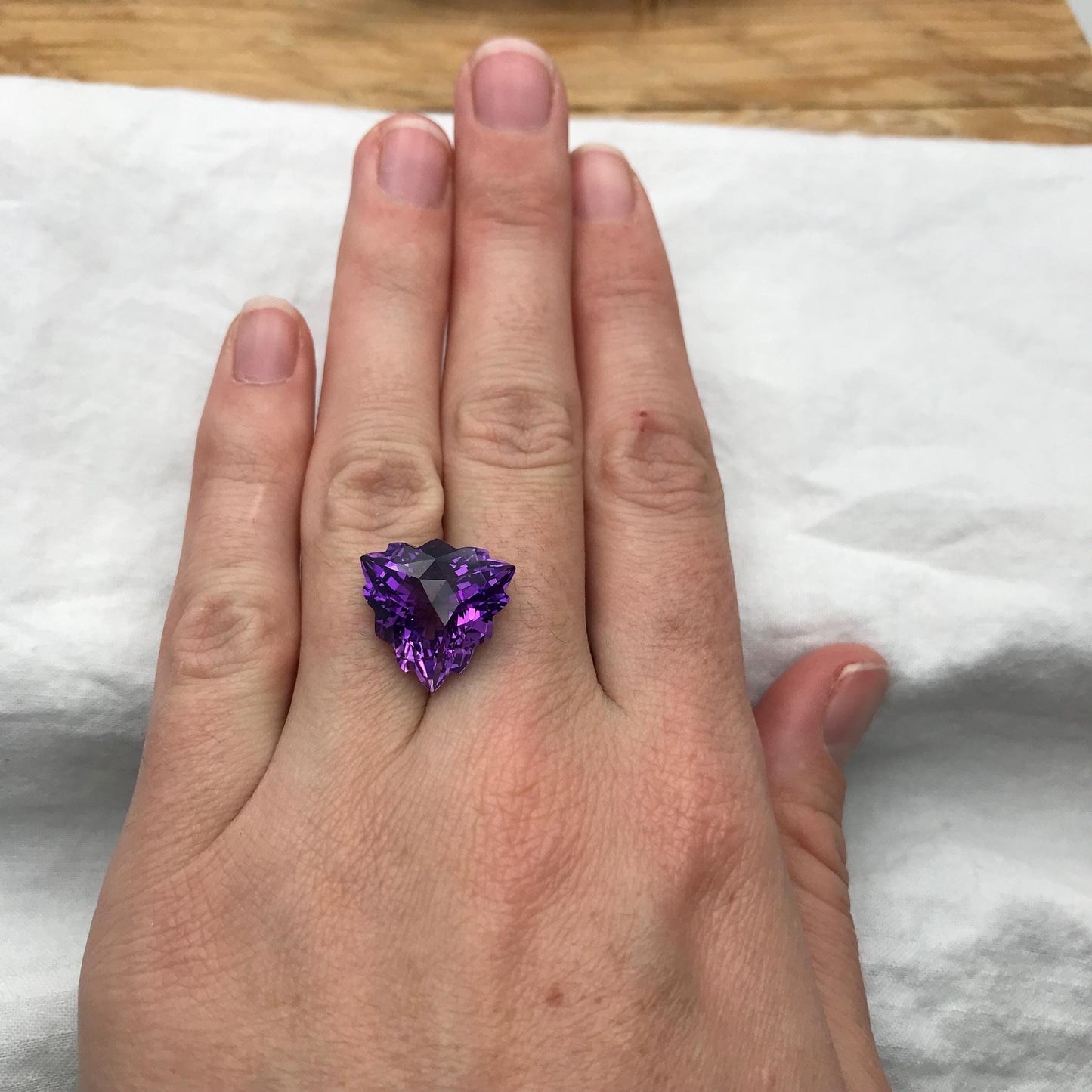 16.4mm Purple Amethyst, Fancy Trillion Cut 12 carat Loose Gemstone Faceted February Birthstone, USA Seller