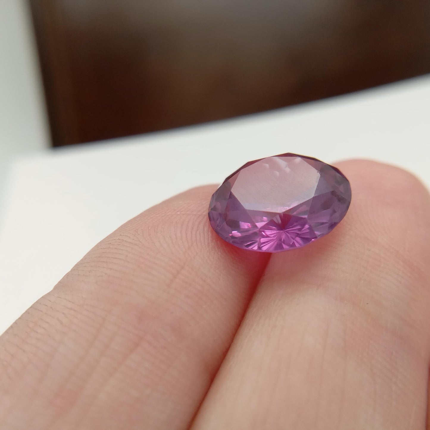 12.3mm Purple  Lab Sapphire Round Cut 7.74 Carats, Faceted Loose