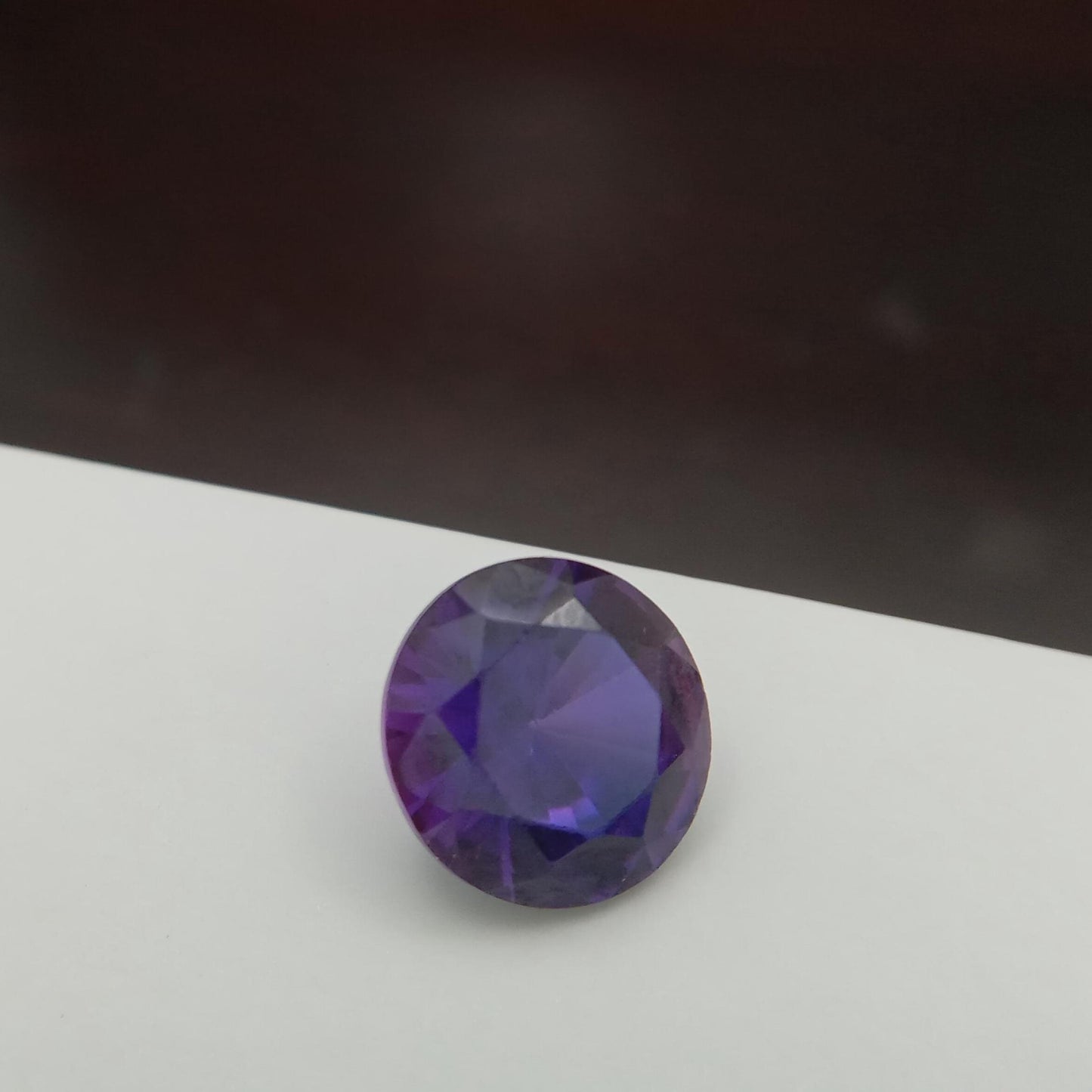 9.8 mm Purple  Lab Sapphire Round Cut 4.42 Carats, Faceted Loose