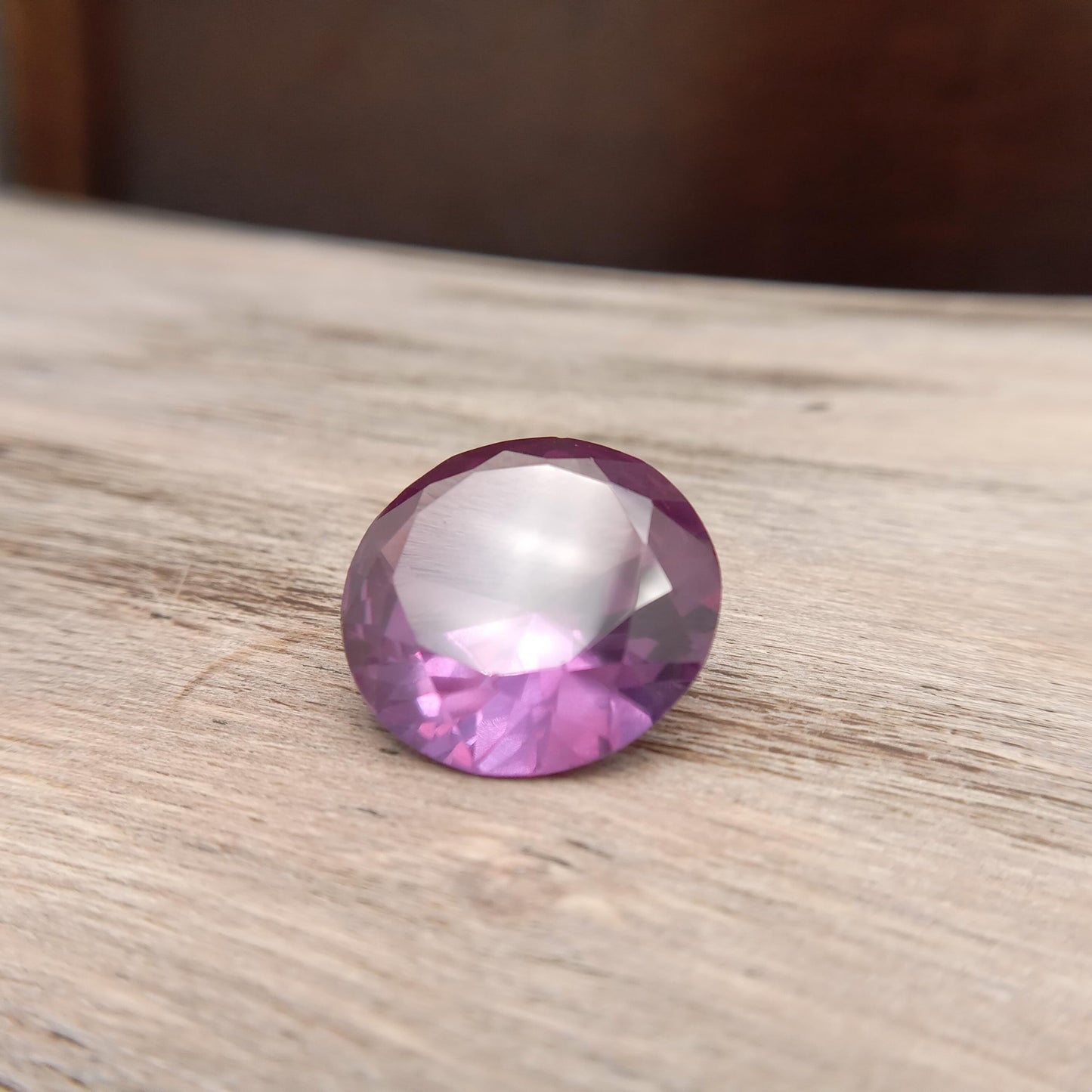 Lab Created Purple Sapphire Round Cut 21.18 Carat, Faceted Lab Grown Corundum- Alexandrite Replacement 17.8mm color change