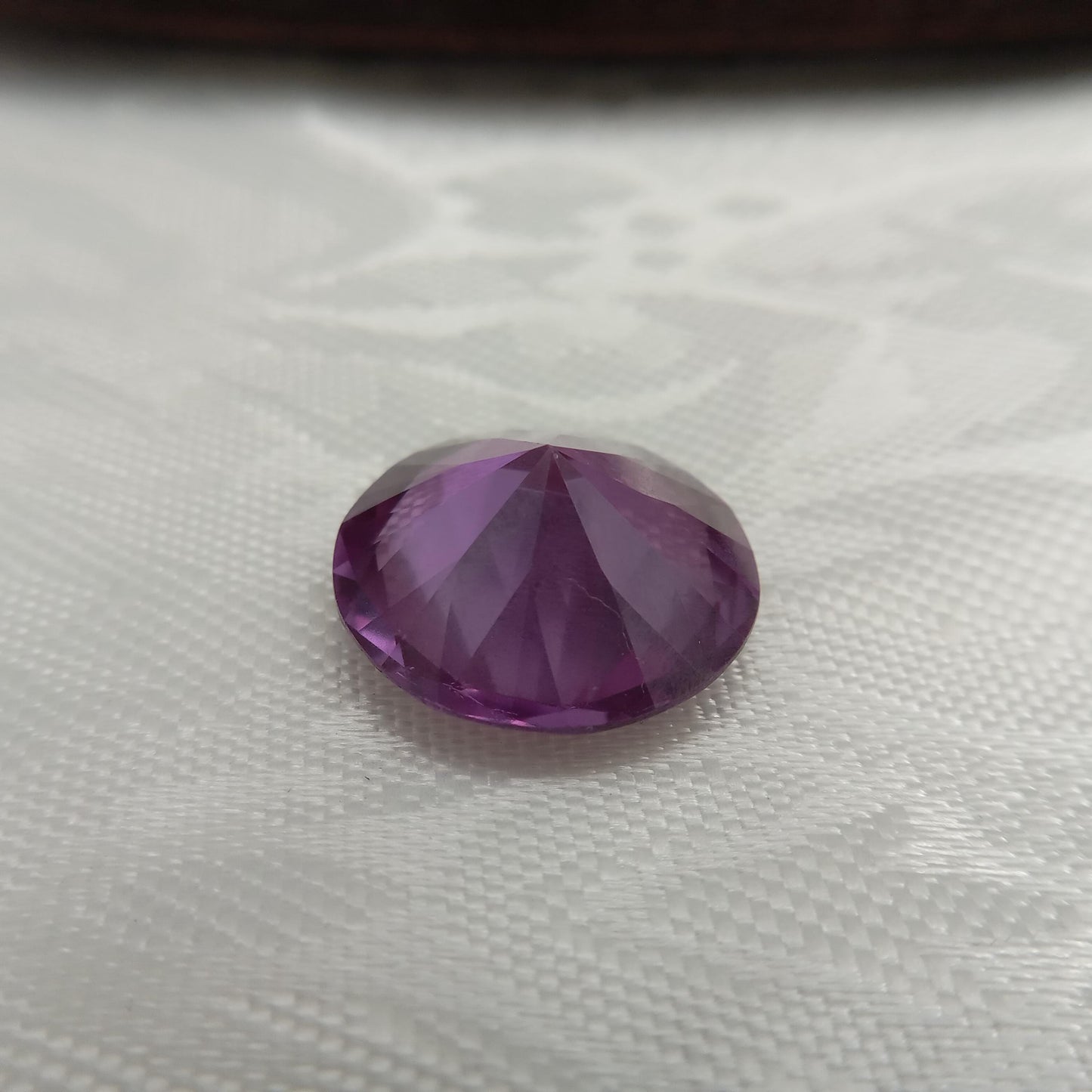 Lab Created Purple Sapphire Round Cut 21.18 Carat, Faceted Lab Grown Corundum- Alexandrite Replacement 17.8mm color change