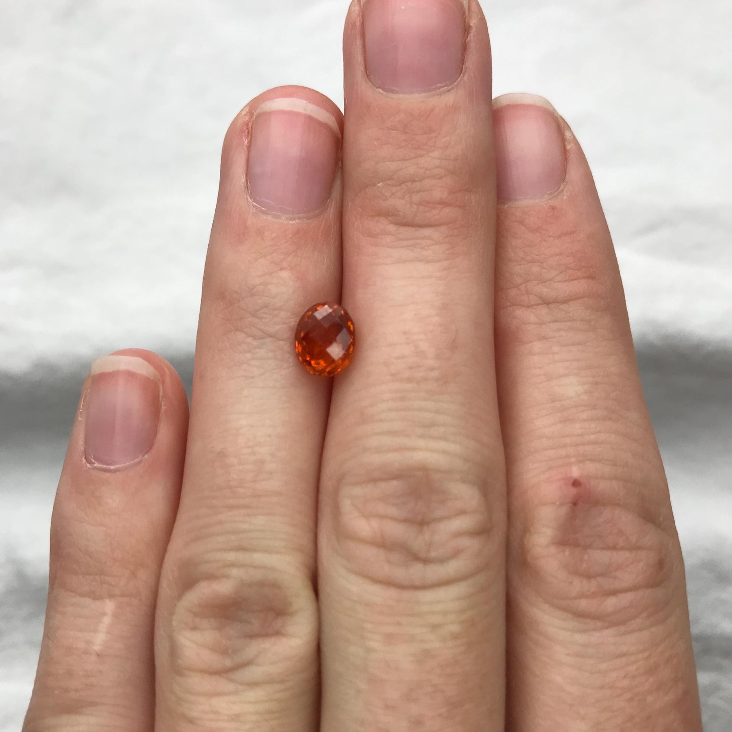 Natural Spessartite Garnet 1.86 carat 7x6mm Faceted Oval Loose Orange Garnet