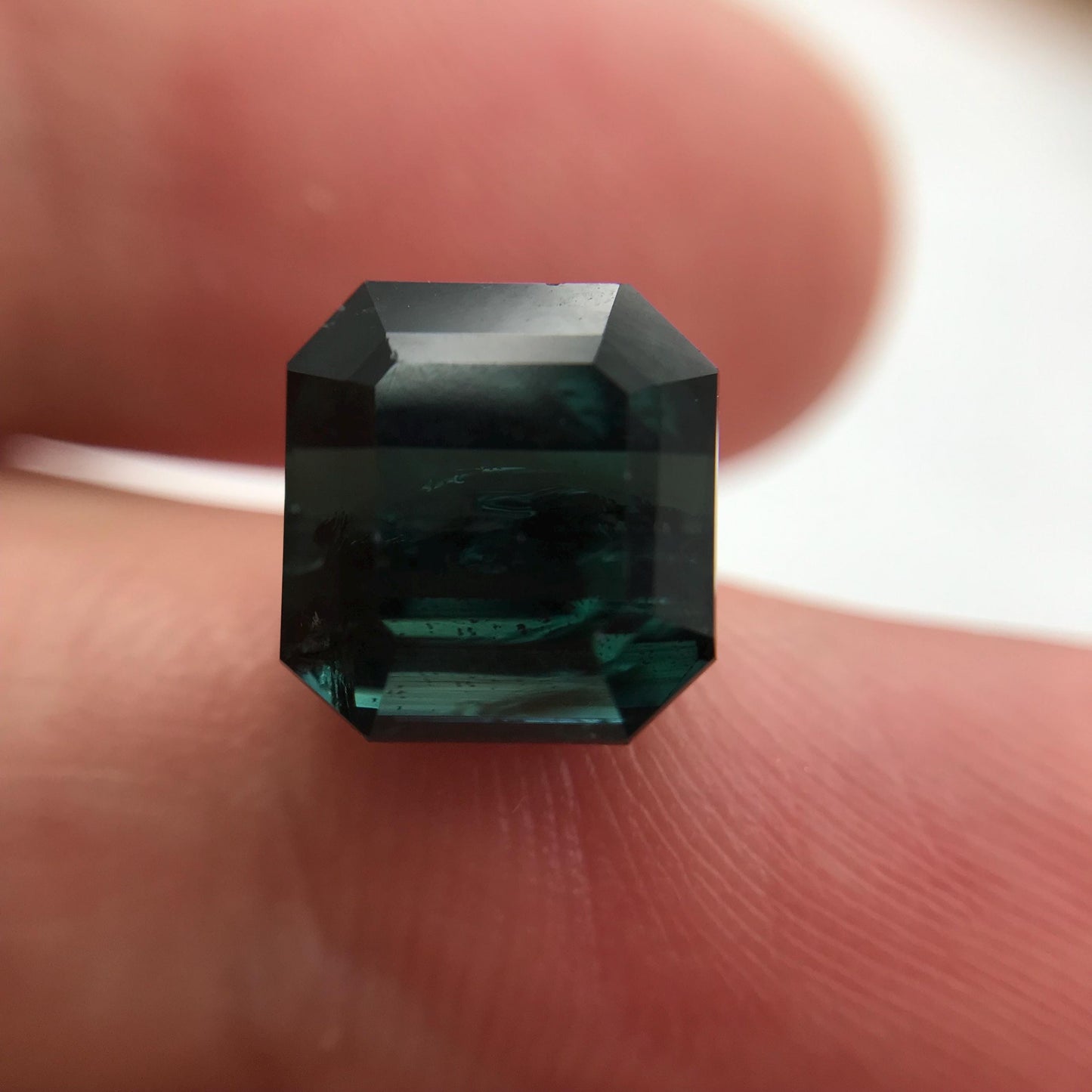 Natural Dark Green Tourmaline 4.54 carat, 9.2x8.7mm Octagon Cut, Faceted Loose Gemstone