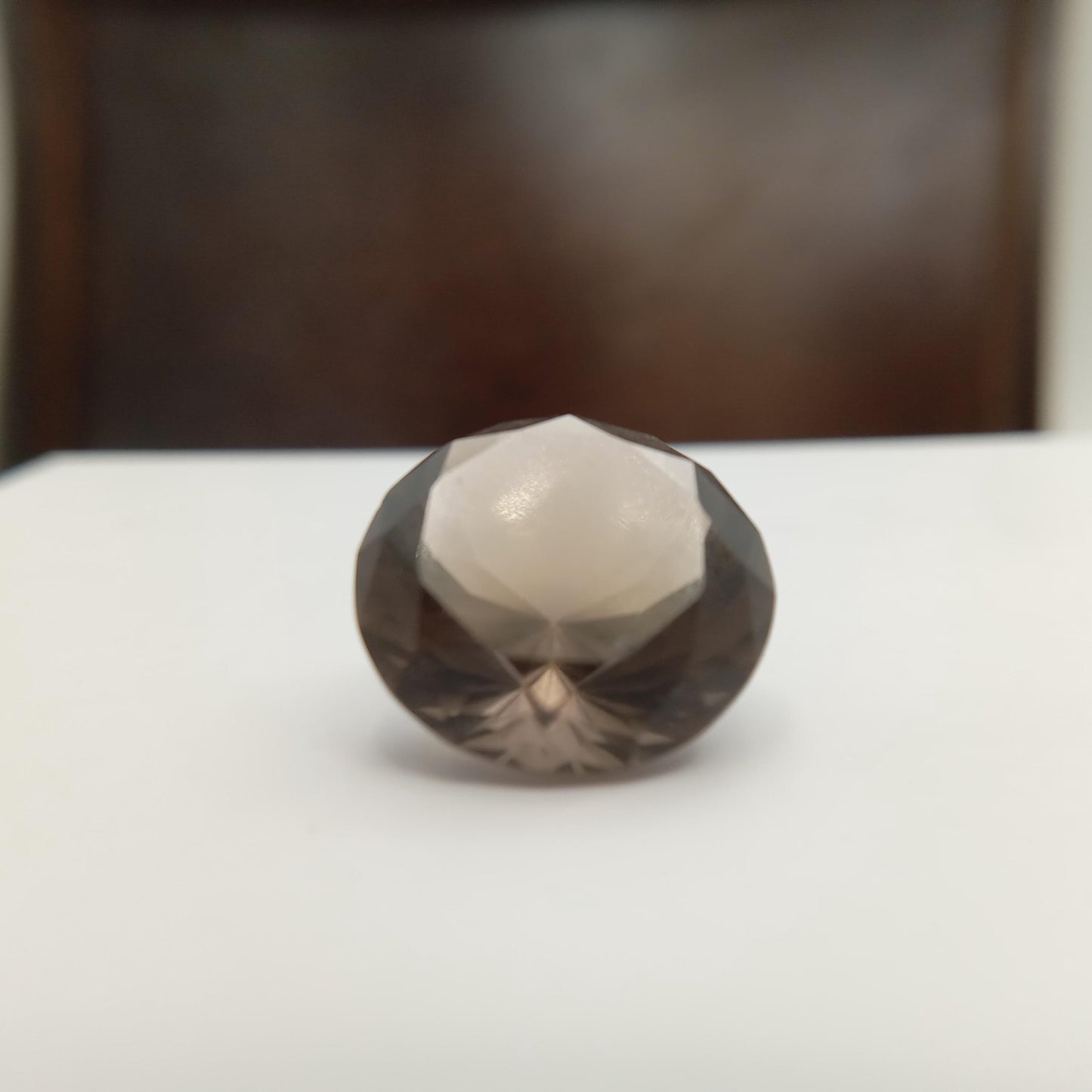 15.7 mm Smoky Quartz 11.92 carat, Round, Brown Faceted Loose Gemstone, Recycled Gemstone