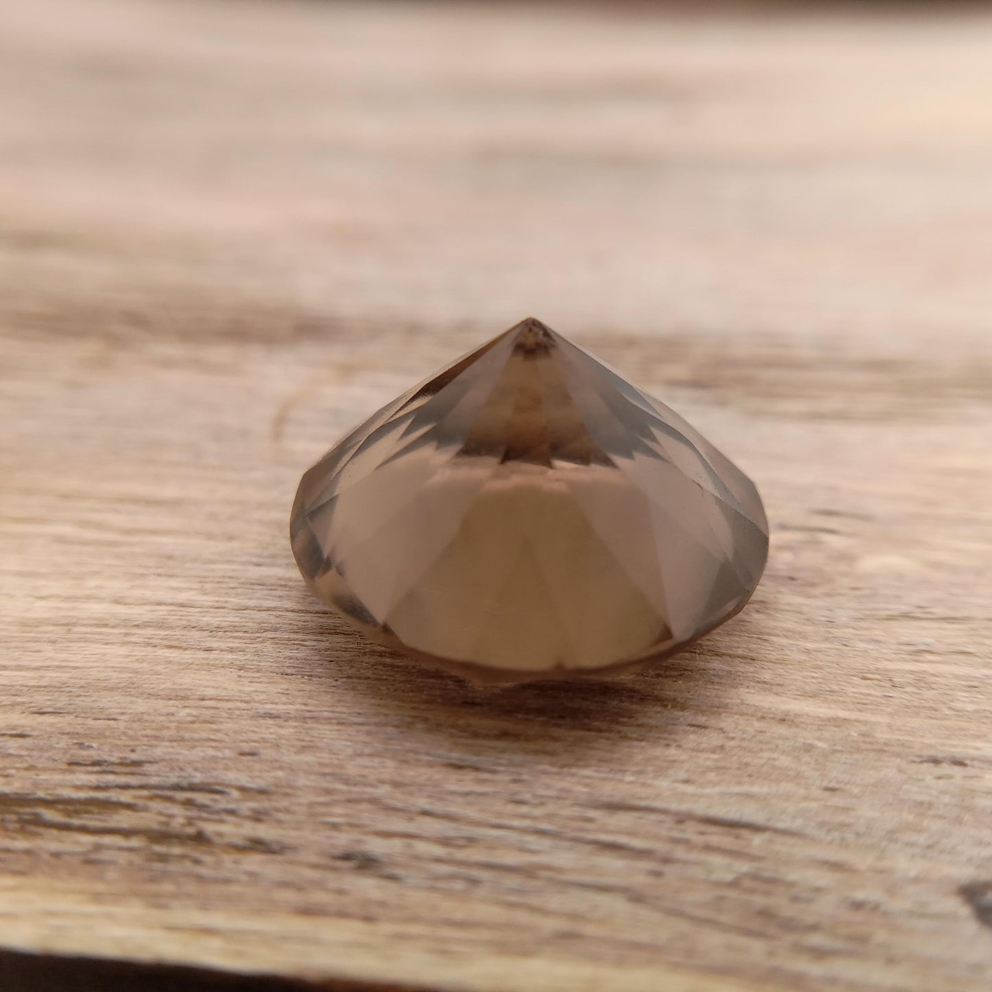 15.7 mm Smoky Quartz 11.92 carat, Round, Brown Faceted Loose Gemstone, Recycled Gemstone