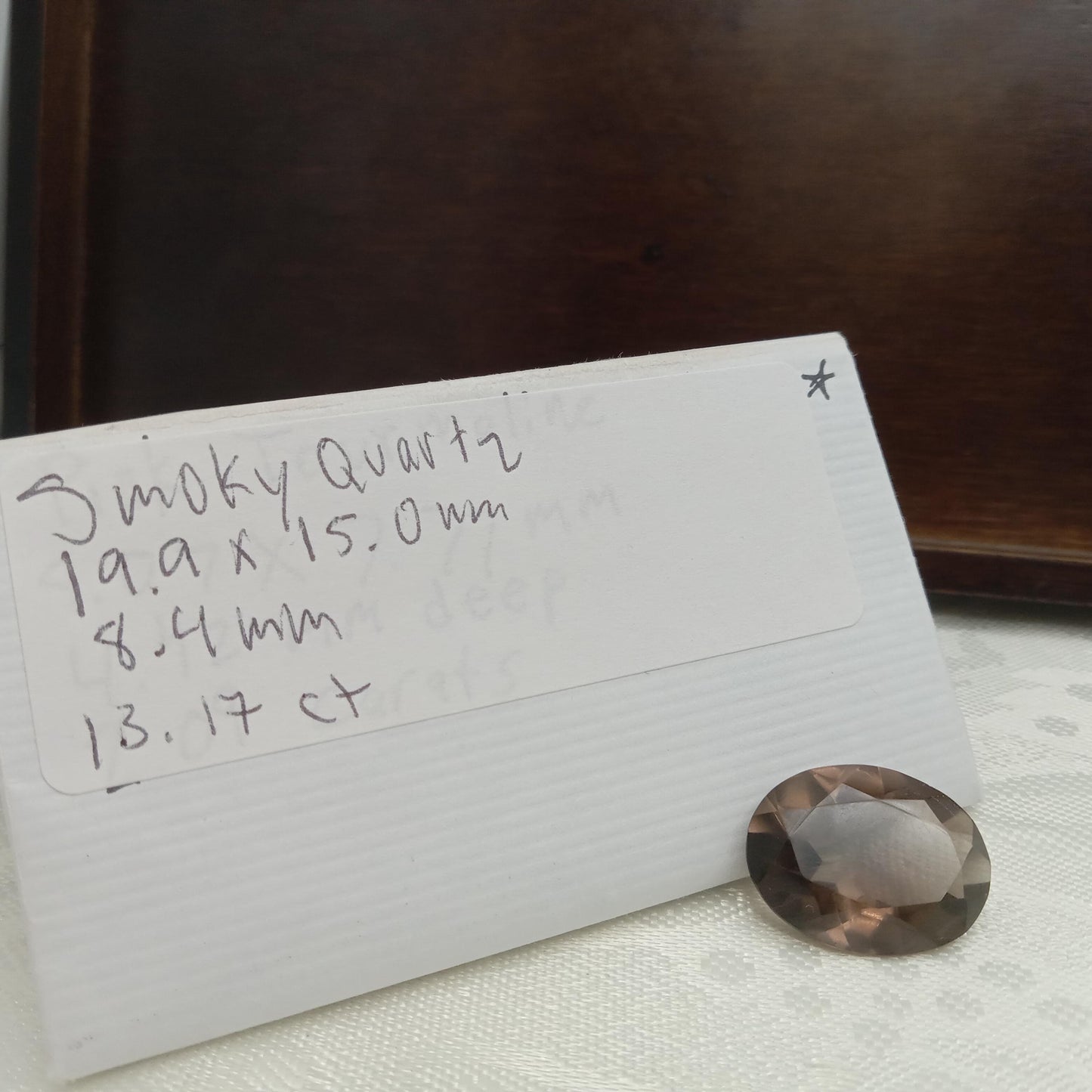 19.9x15mm Smoky Quartz 13.17 carat, Oval, Brown Faceted Loose Gemstone, Recycled Gemstone