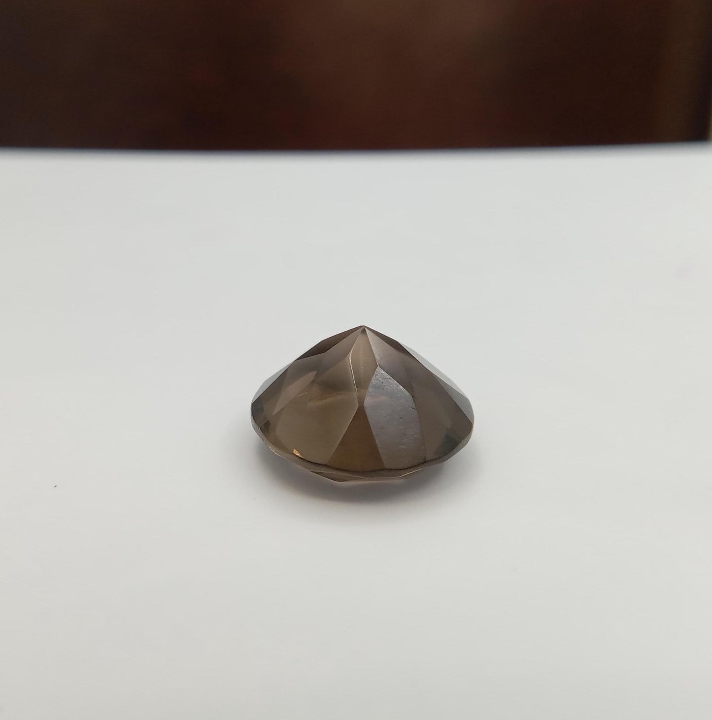 13mm Smoky Quartz 7.17 carat, Round, Brown Faceted Loose Gemstone, Recycled Gemstone