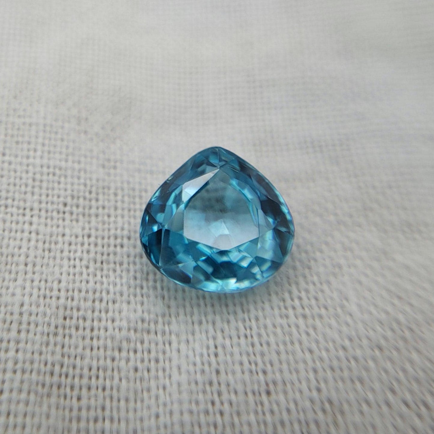 Natural Zircon 1.56 carat 6.7x6.4mm Blue Pear Loose Gemstone, Unmounted Zircon, December Birthstone