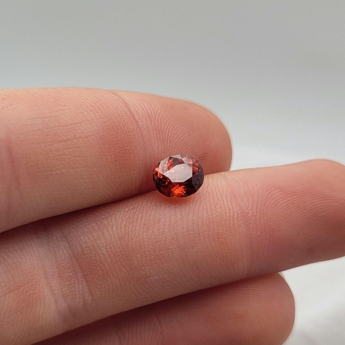 1.53 ct Natural Reddish Orange Spessartite Garnet 7x6mm Oval Faceted Gemstone Loose Gem Red-Orange Garnet