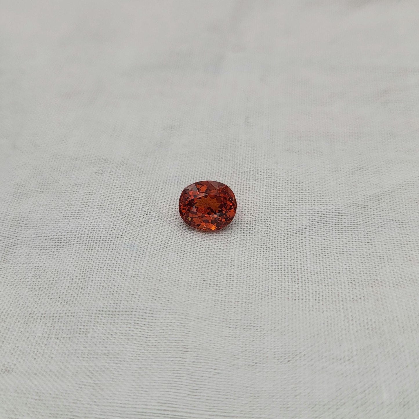 1.53 ct Natural Reddish Orange Spessartite Garnet 7x6mm Oval Faceted Gemstone Loose Gem Red-Orange Garnet