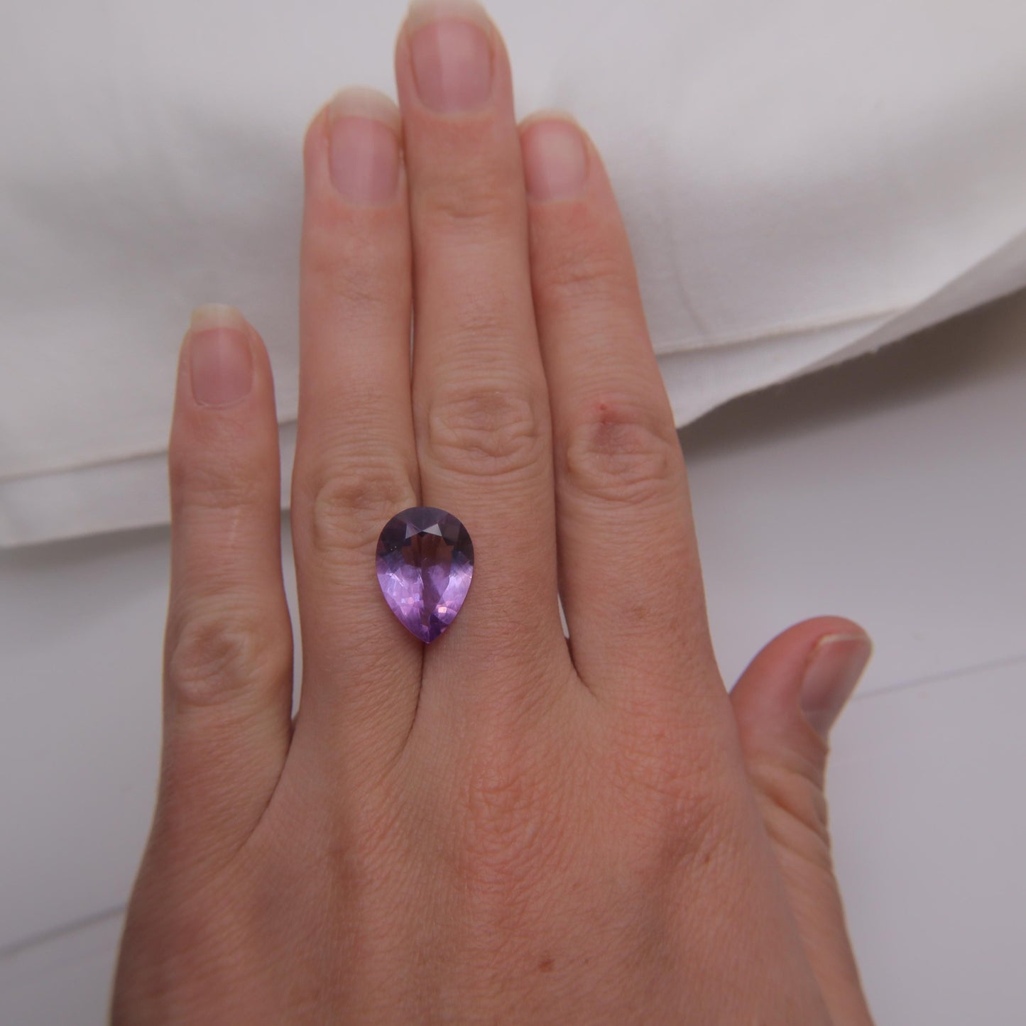 16.1x11.6mm Purple Amethyst 6 carat Pear Cut, Faceted Loose Gemstone