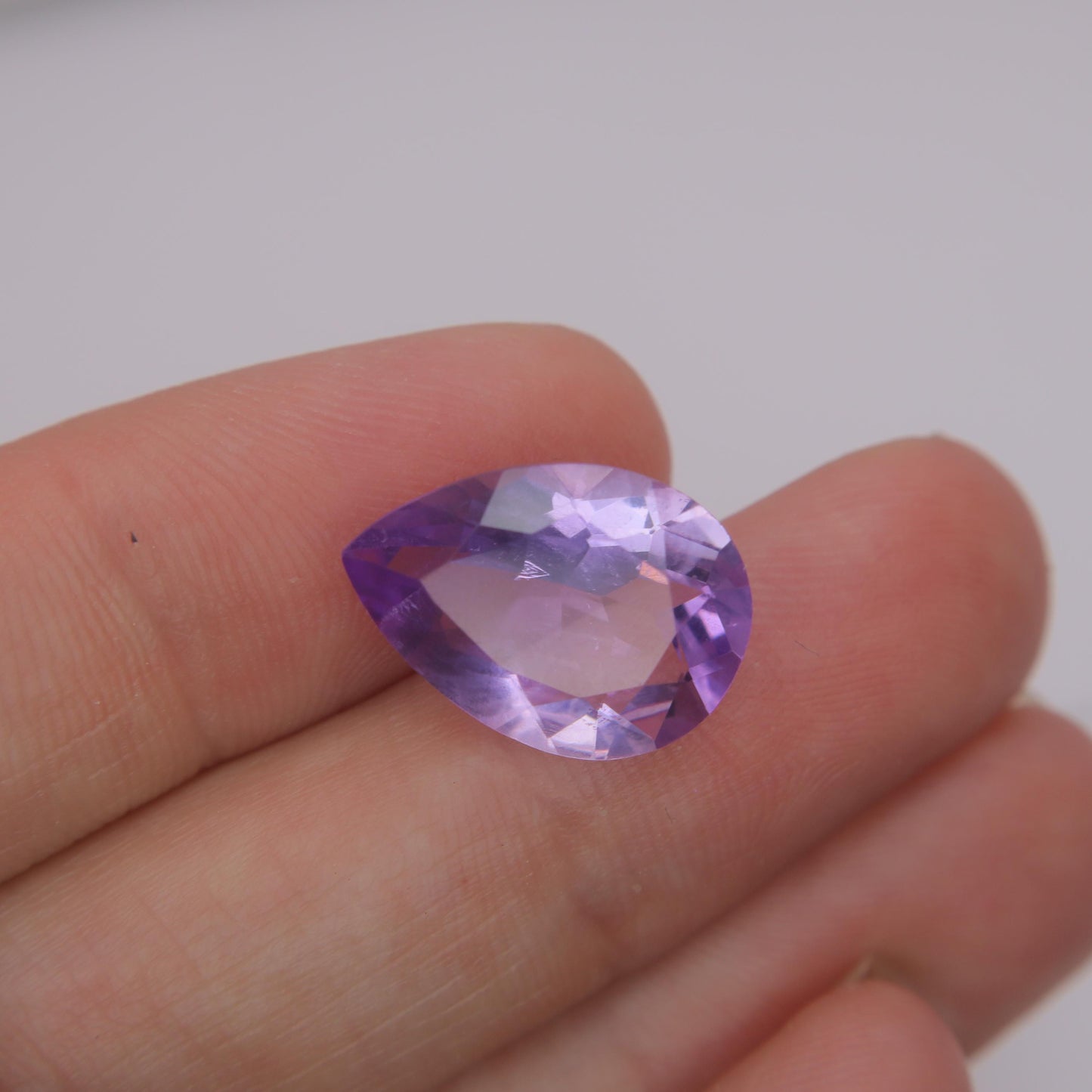 16.1x11.6mm Purple Amethyst 6 carat Pear Cut, Faceted Loose Gemstone