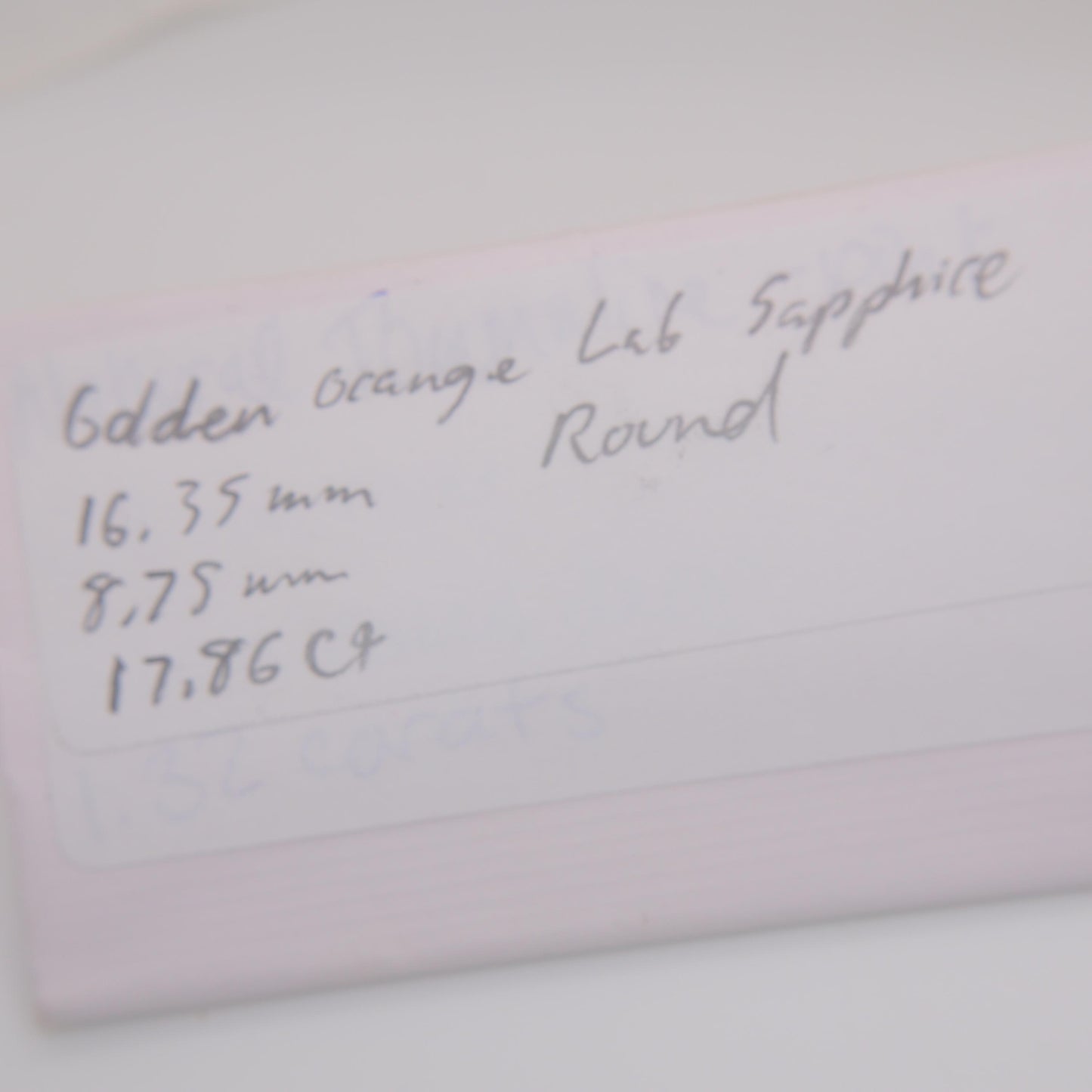 16.35mm Round Orange Yellow Synthetic Sapphire 17.86 carat, Faceted Loose Man Made Gemstone