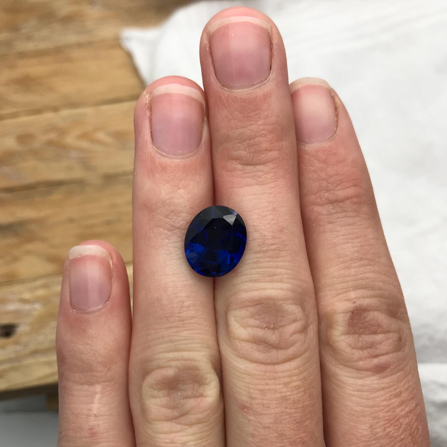 Lab Created Blue Spinel 4.91 Carat Man Made Spinel, 12x10mm Oval cut