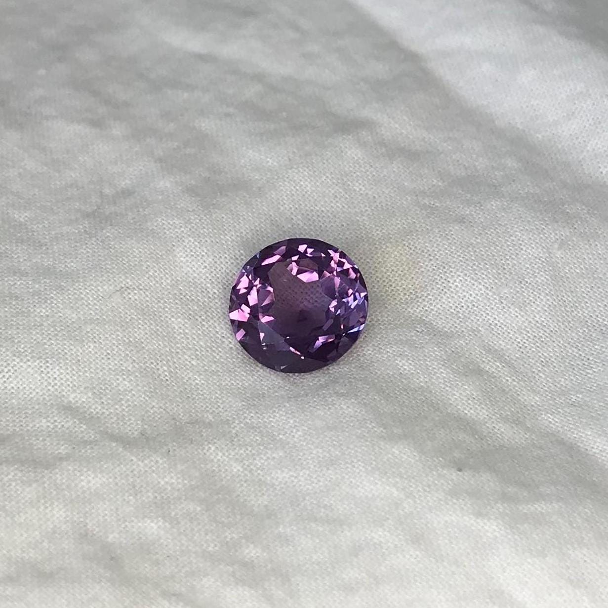 11mm Purple Color Change Lab Sapphire Round Cut 5.88 Carats, Faceted Loose Gem