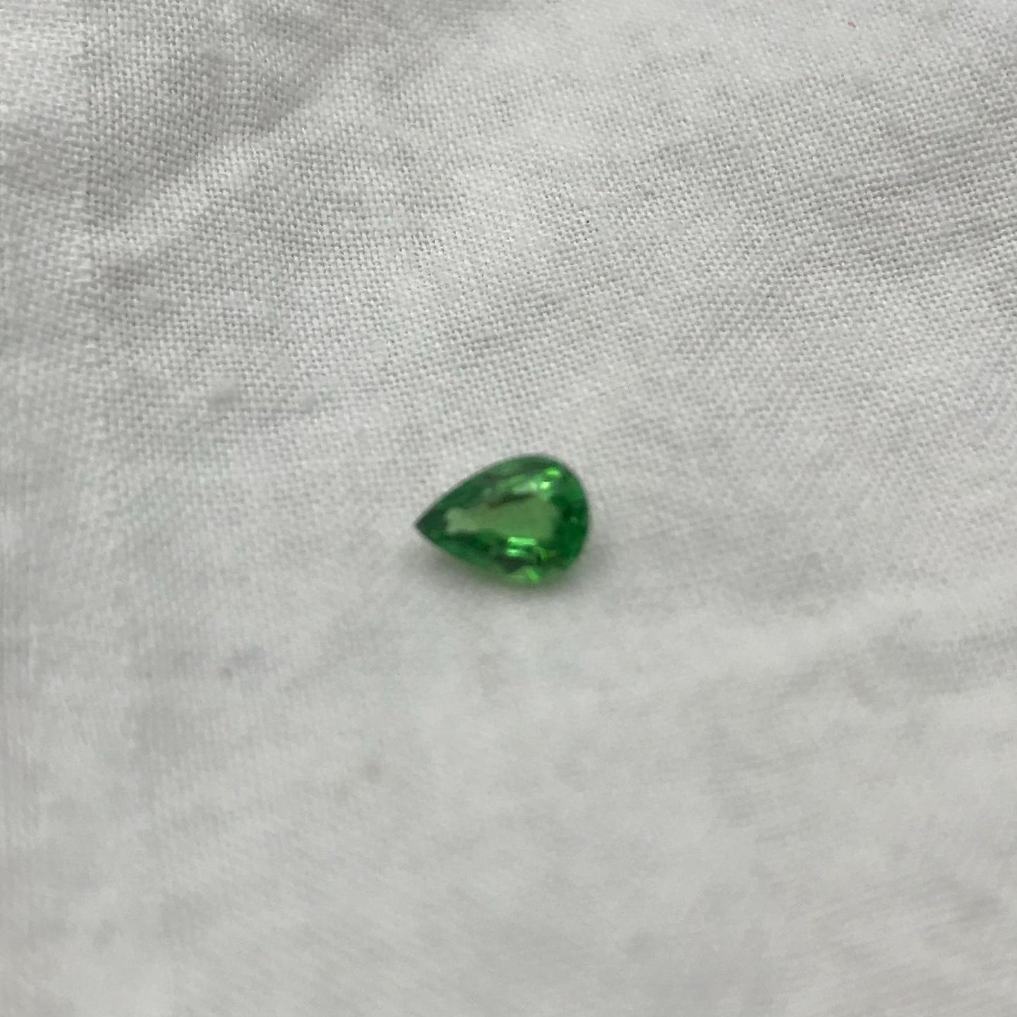 0.56 ct Natural Green Tsavorite Garnet 6.5x4.6mm Faceted Pear cut Gemstone, Green Garnet